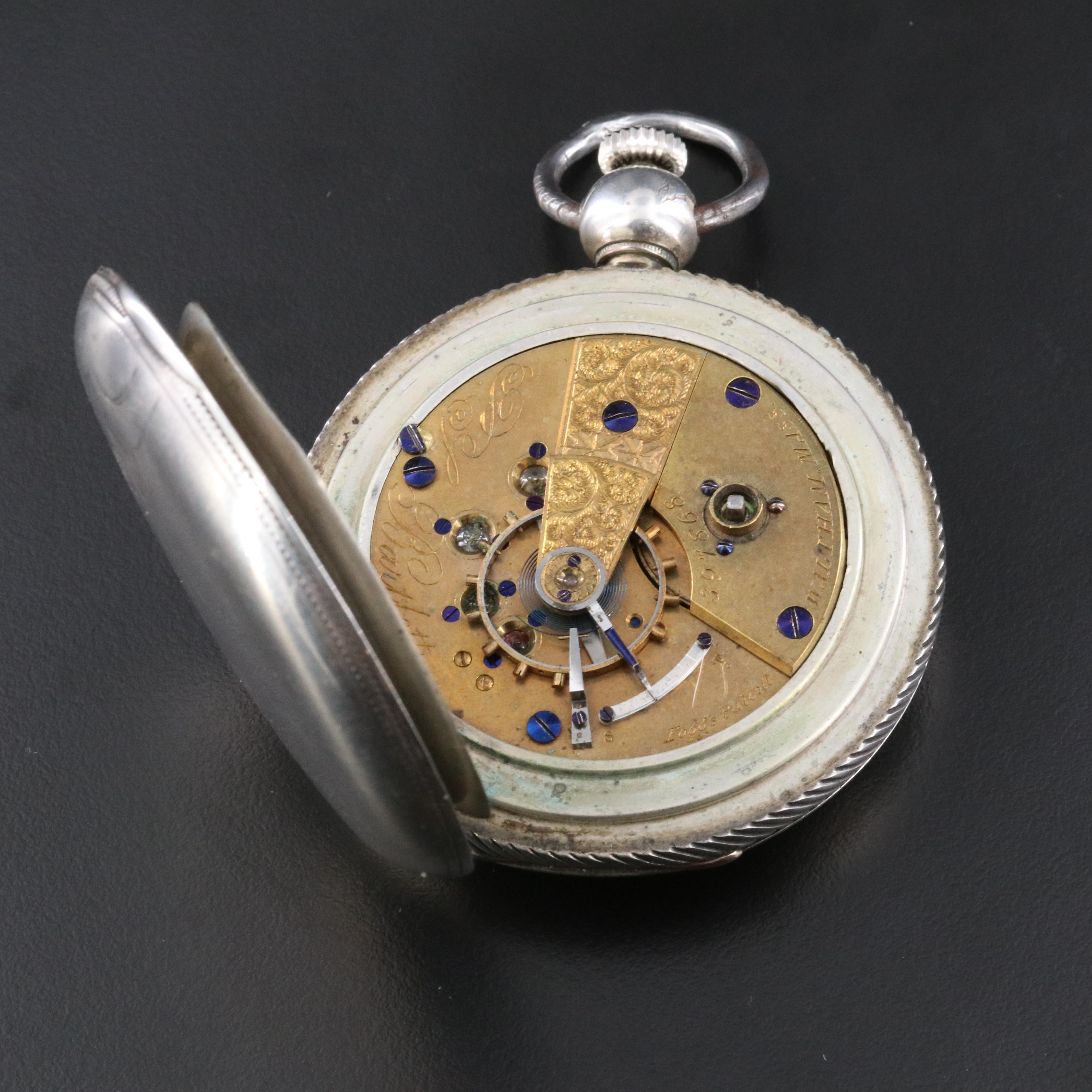 Waltham American Watch Co. 850 Silver Key Wind and Set Pocket Watch