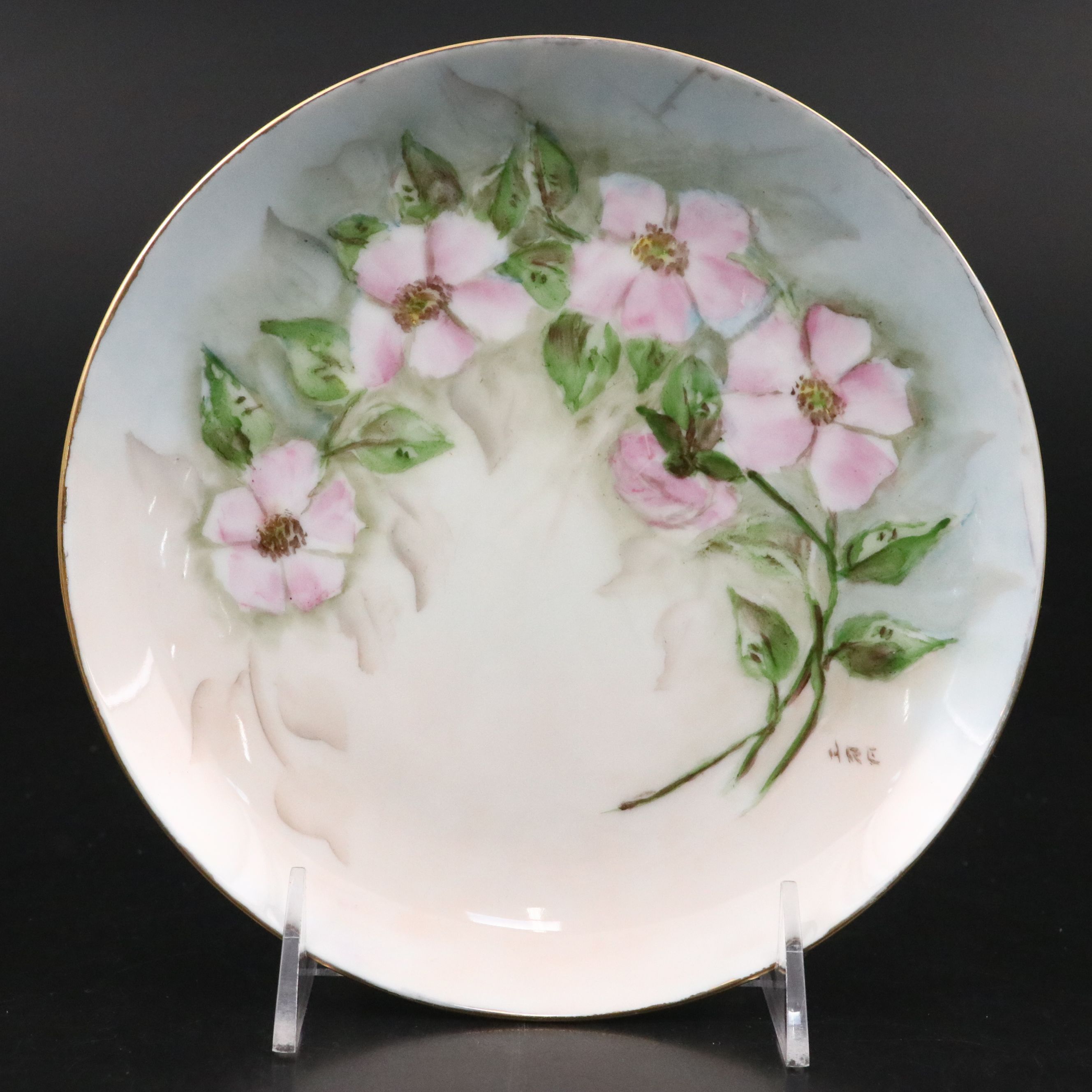 Hobbyist Hand-Painted Porcelain Dinnerware, Early to Mid-20th Century