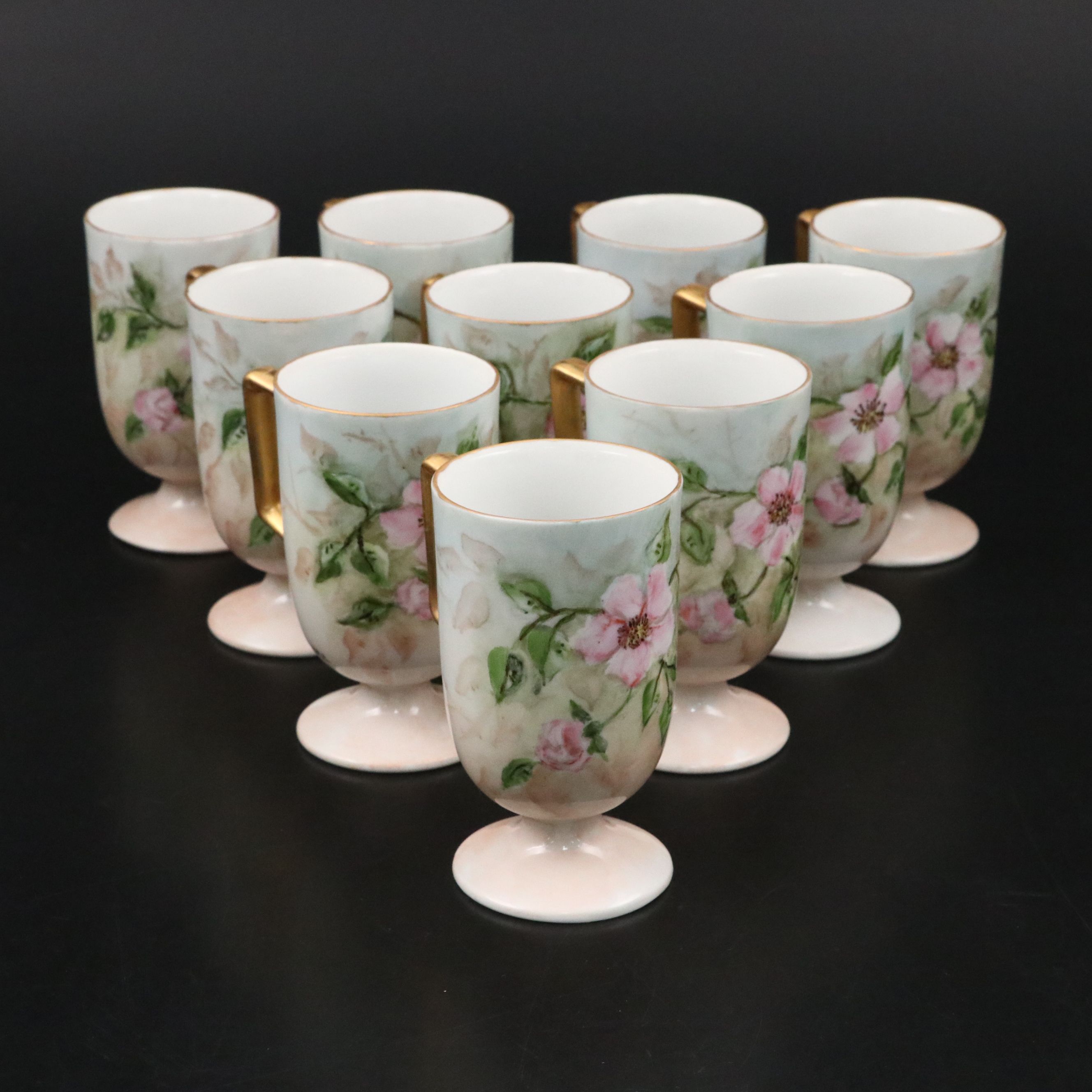 Hobbyist Hand-Painted Porcelain Dinnerware, Early to Mid-20th Century