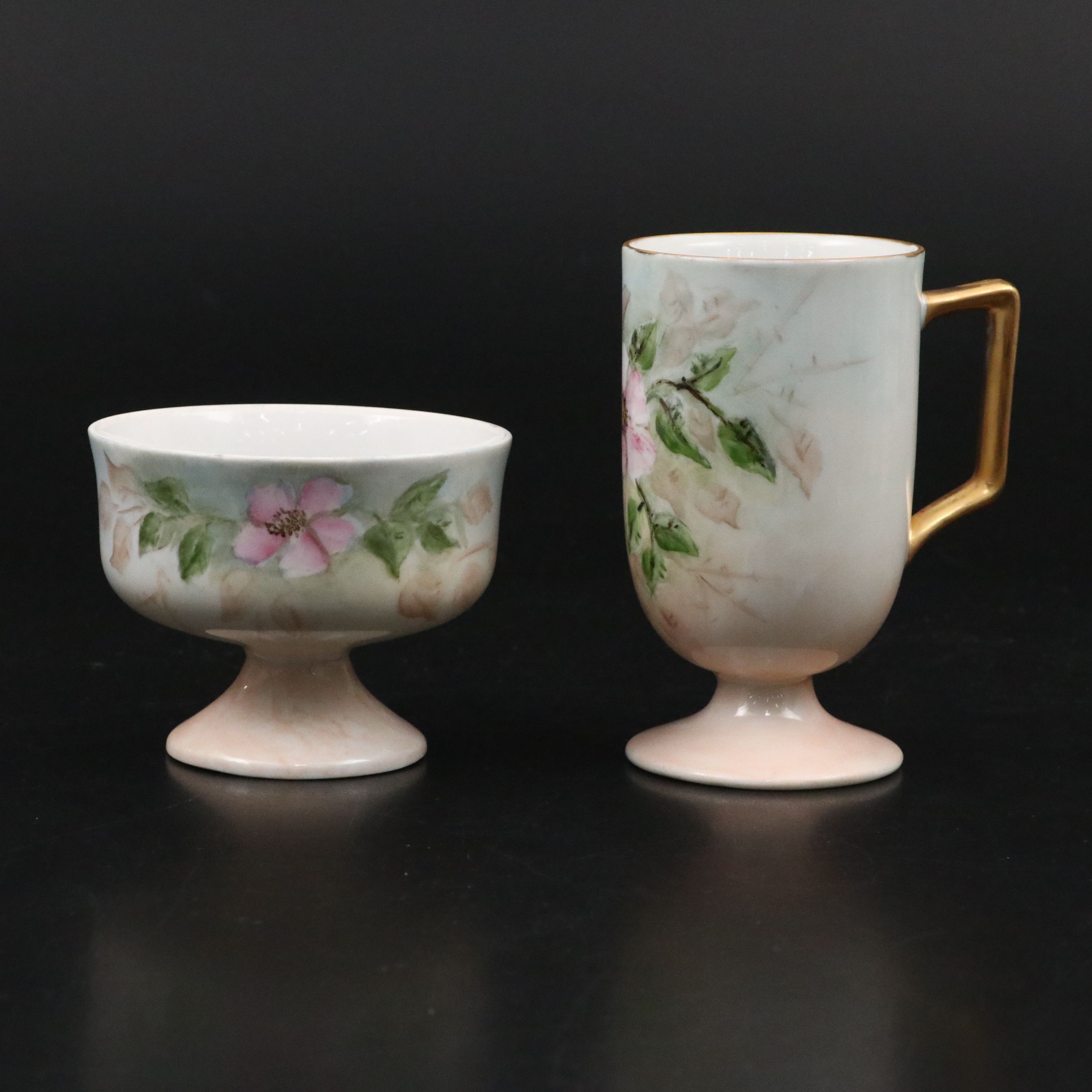 Hobbyist Hand-Painted Porcelain Dinnerware, Early to Mid-20th Century