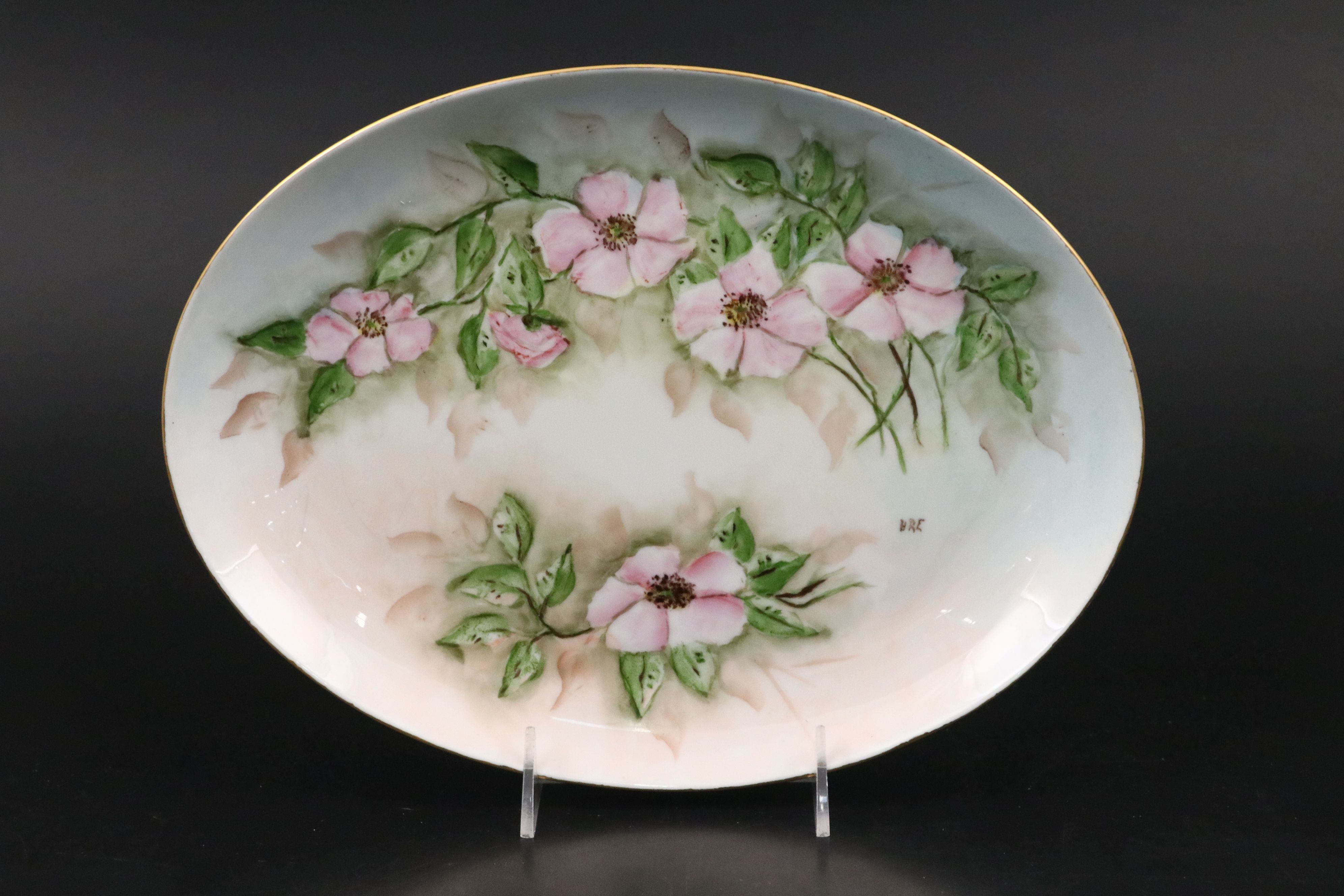 Hobbyist Hand-Painted Porcelain Dinnerware, Early to Mid-20th Century