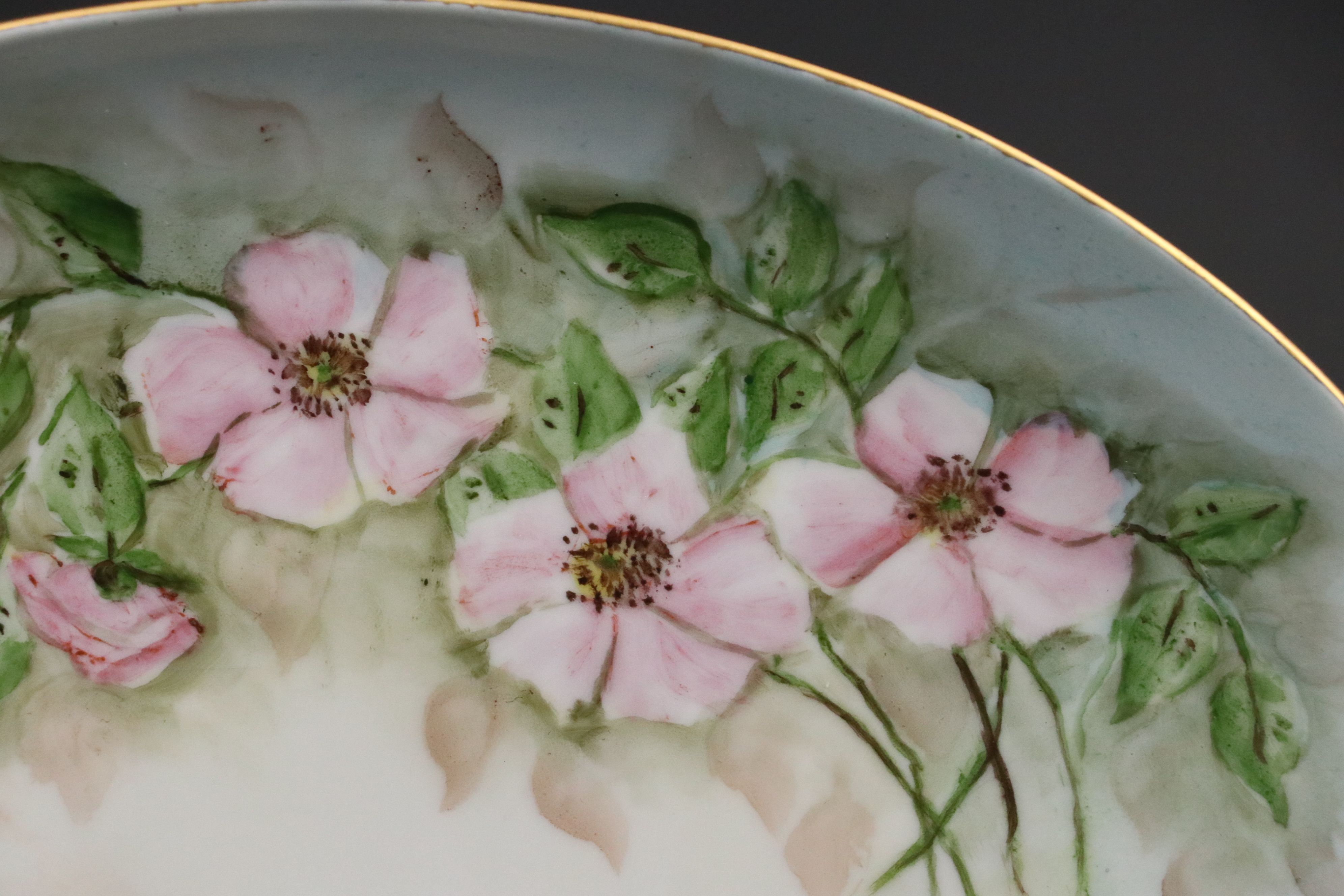 Hobbyist Hand-Painted Porcelain Dinnerware, Early to Mid-20th Century