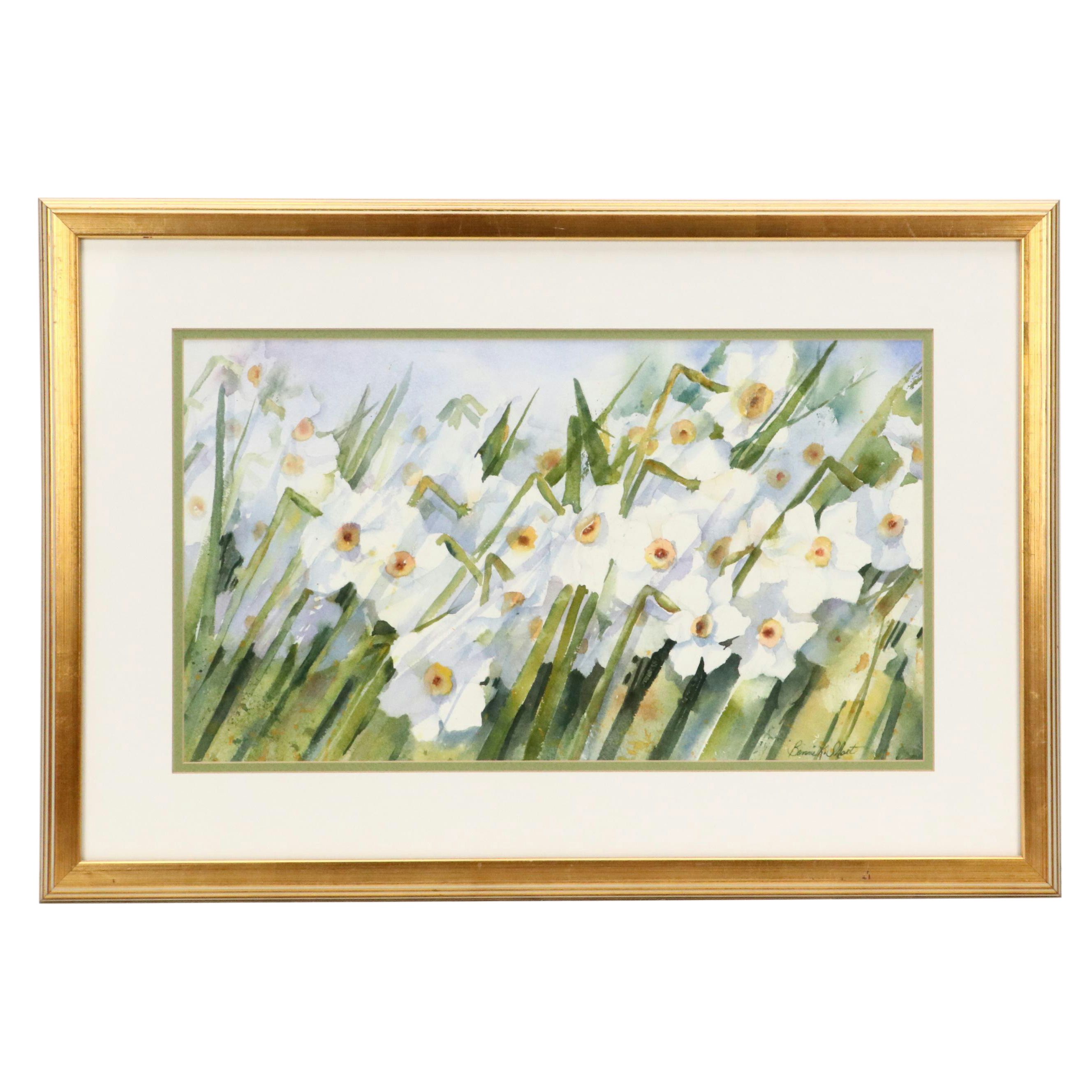 Bonnie K. Shock Watercolor Painting "Daffodils," Late 20th Century