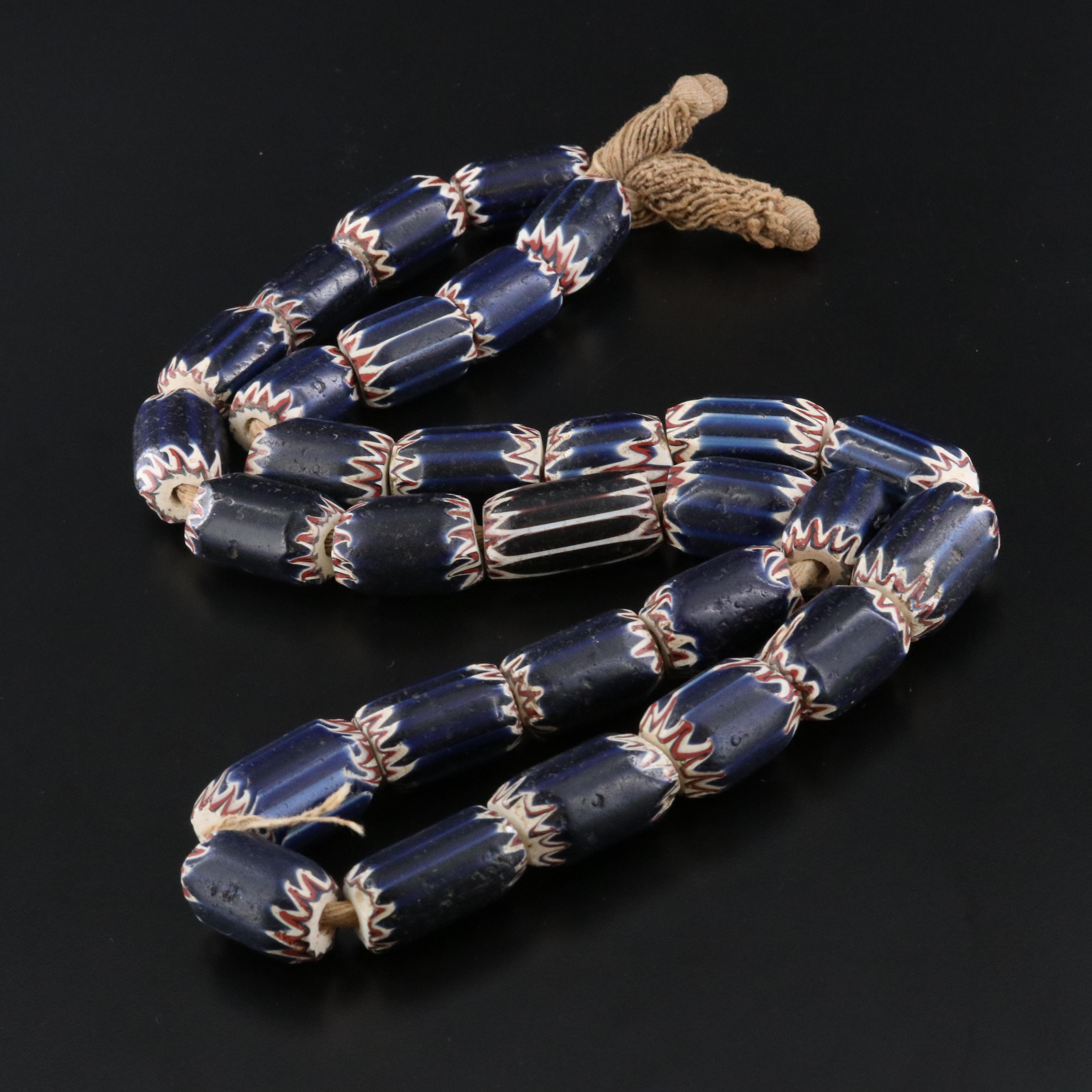 Venetian Chevron Trade Bead Necklace