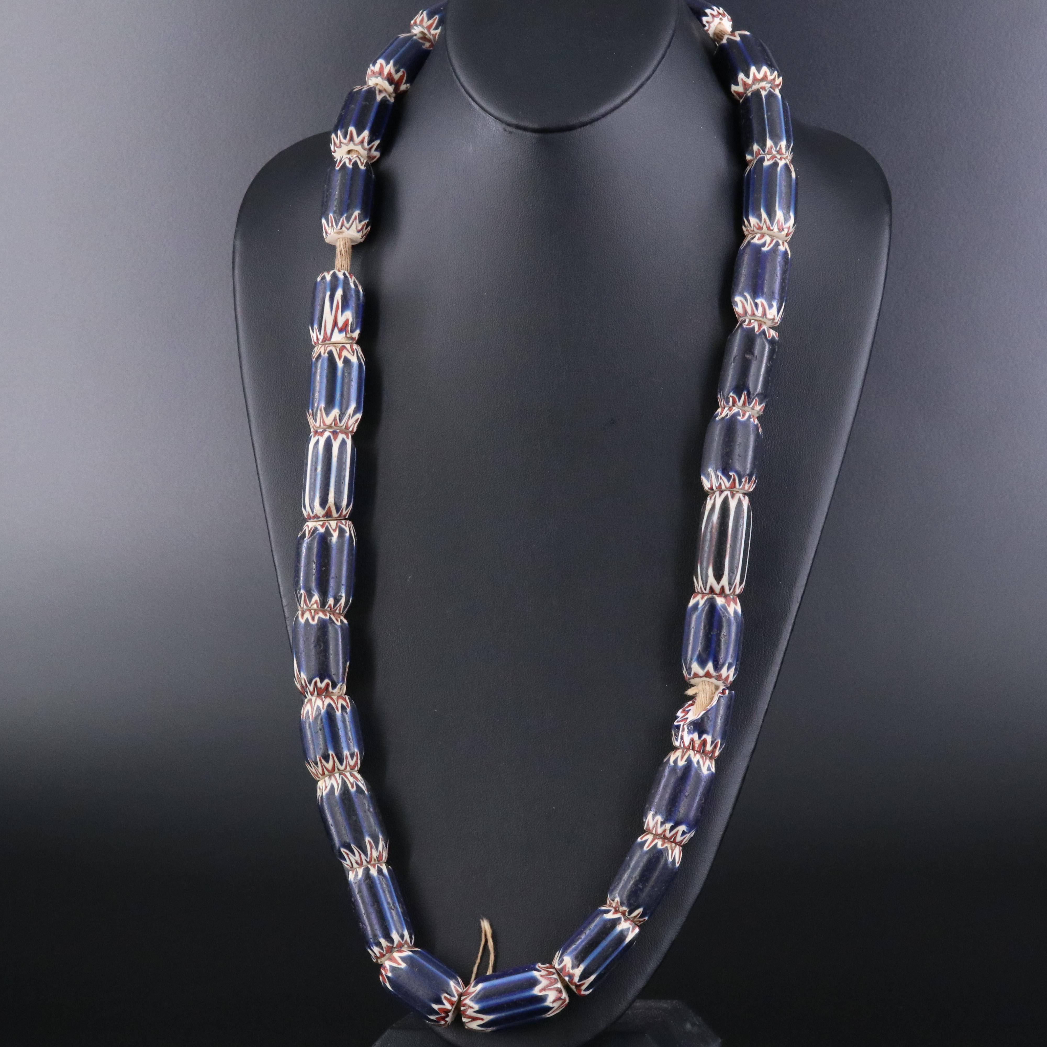 Venetian Chevron Trade Bead Necklace