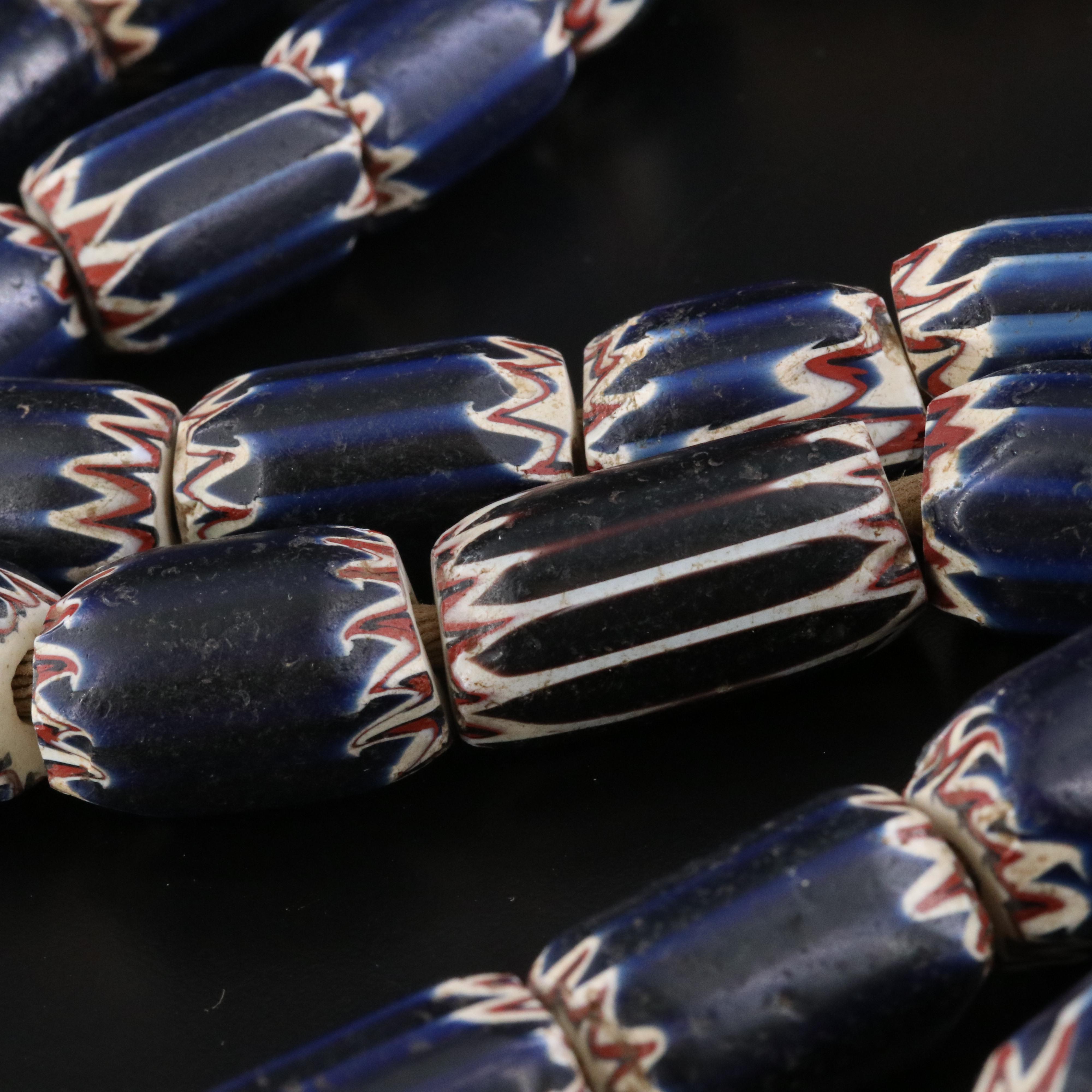 Venetian Chevron Trade Bead Necklace