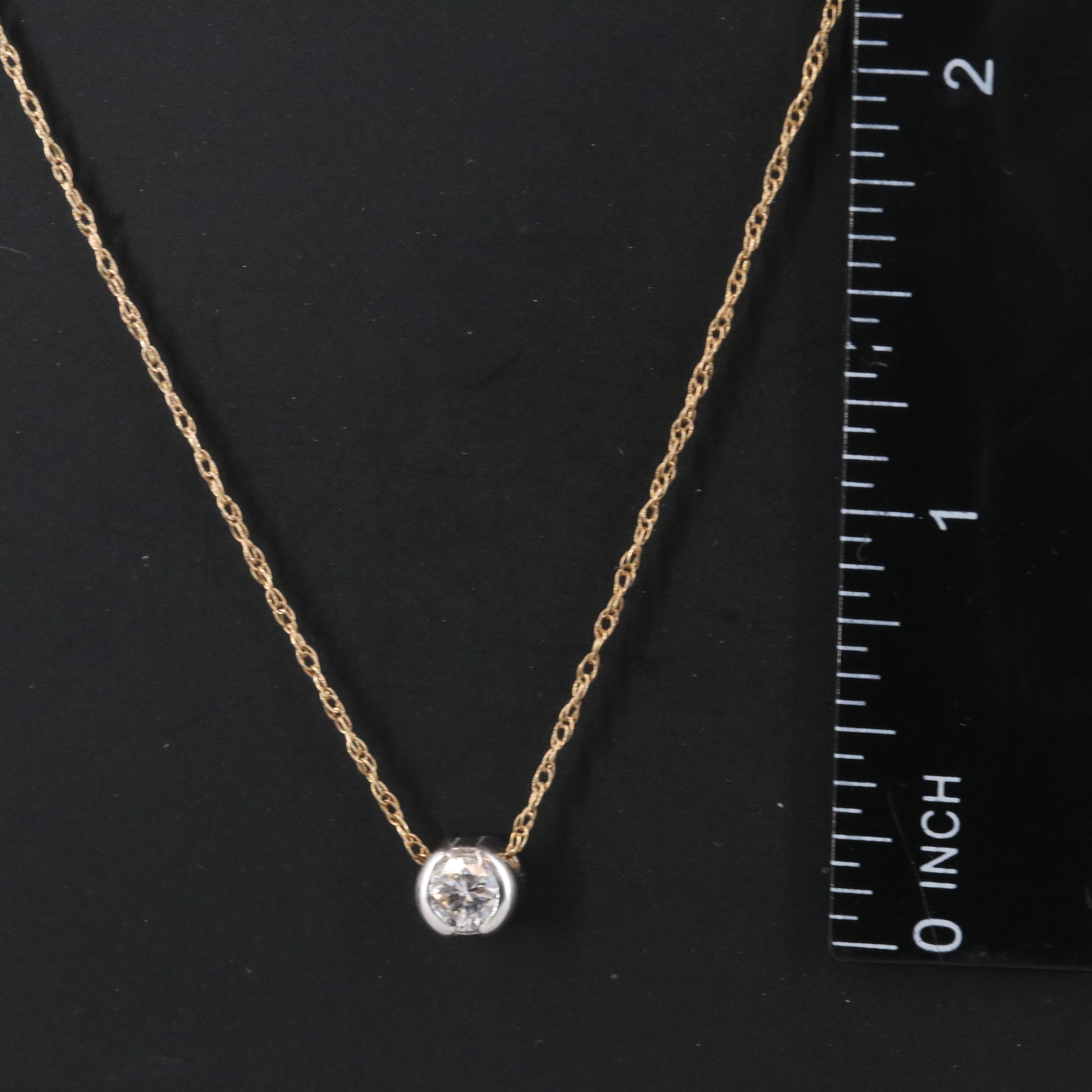 14K 0.33 CT Diamond Pendant Necklace