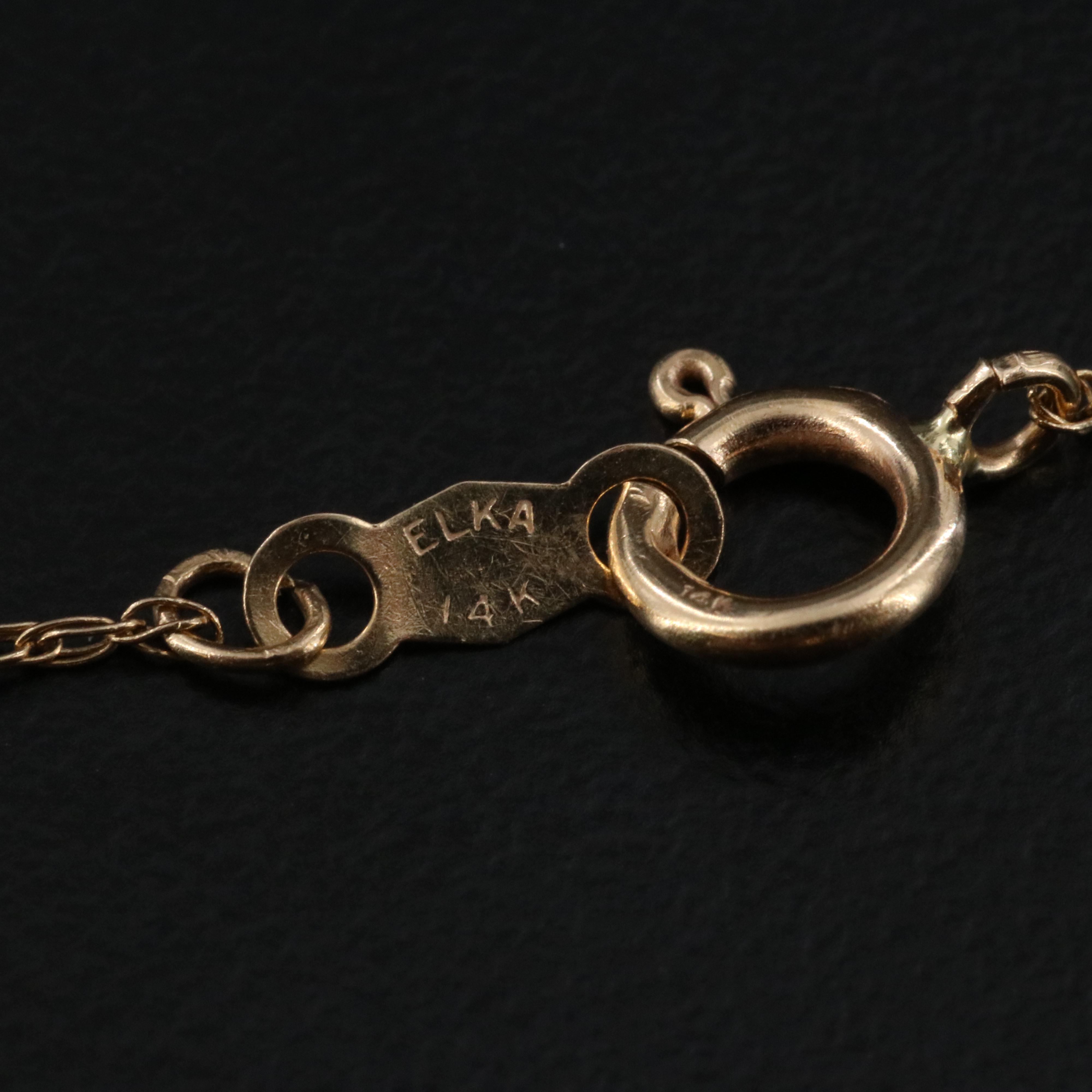 14K 0.33 CT Diamond Pendant Necklace