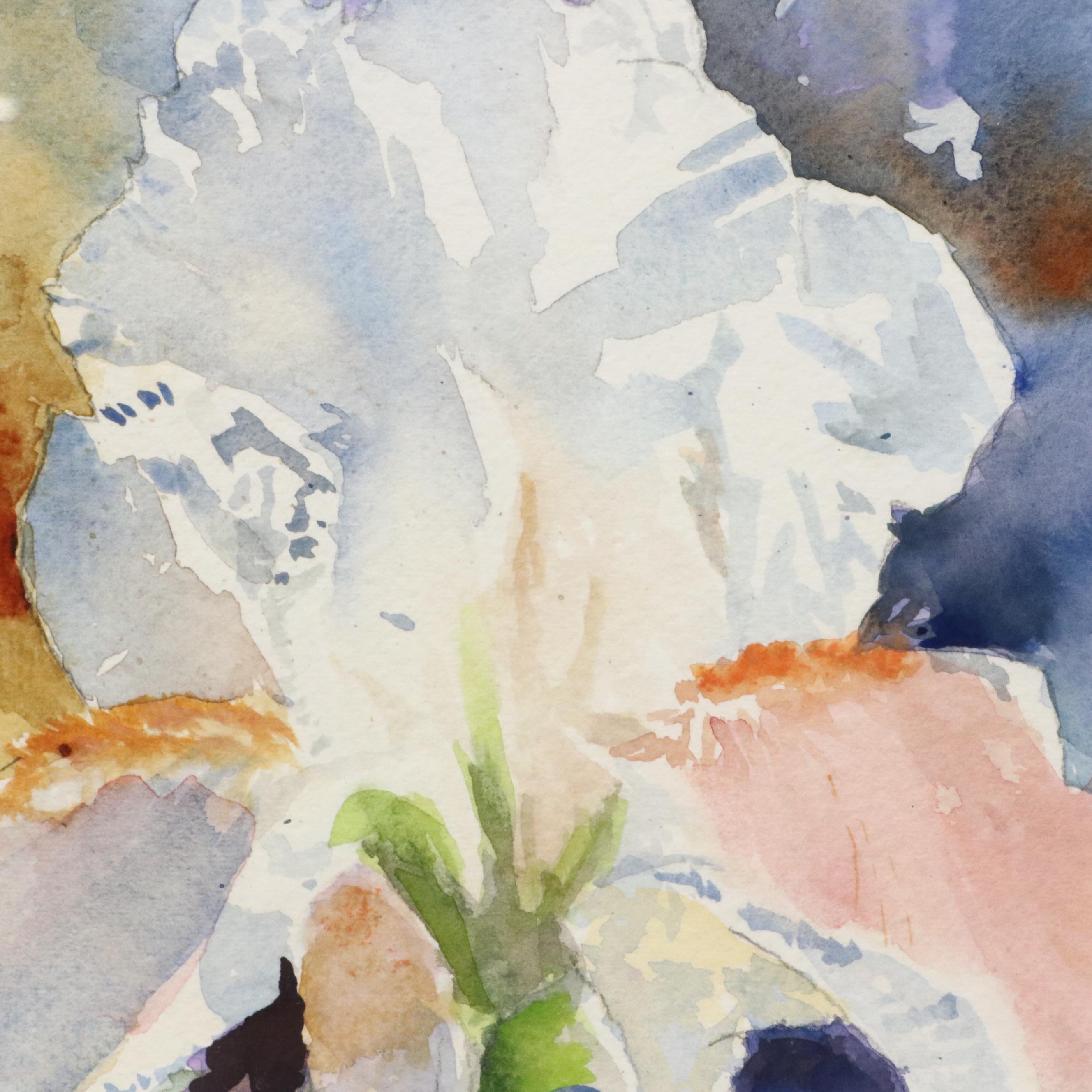 Henry Bell Floral Watercolor Painting "Back Together," Late 20th Century