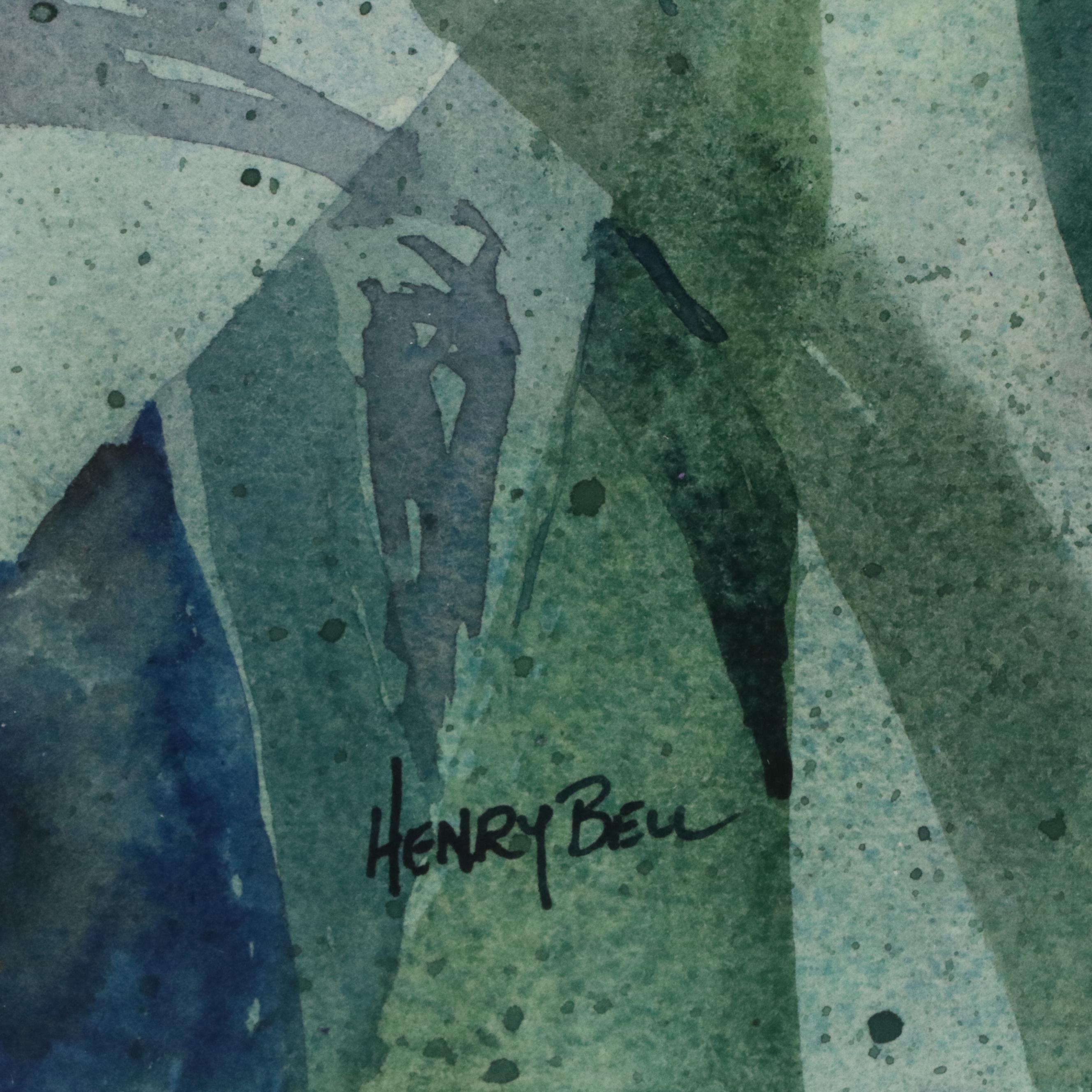 Henry Bell Floral Watercolor Painting "Back Together," Late 20th Century