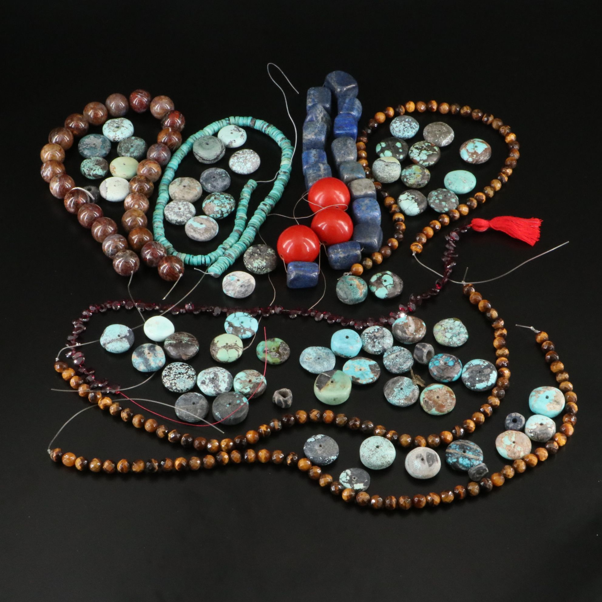 Turquoise, Jasper and Lapis Lazuli Featured in Beads and Hanks