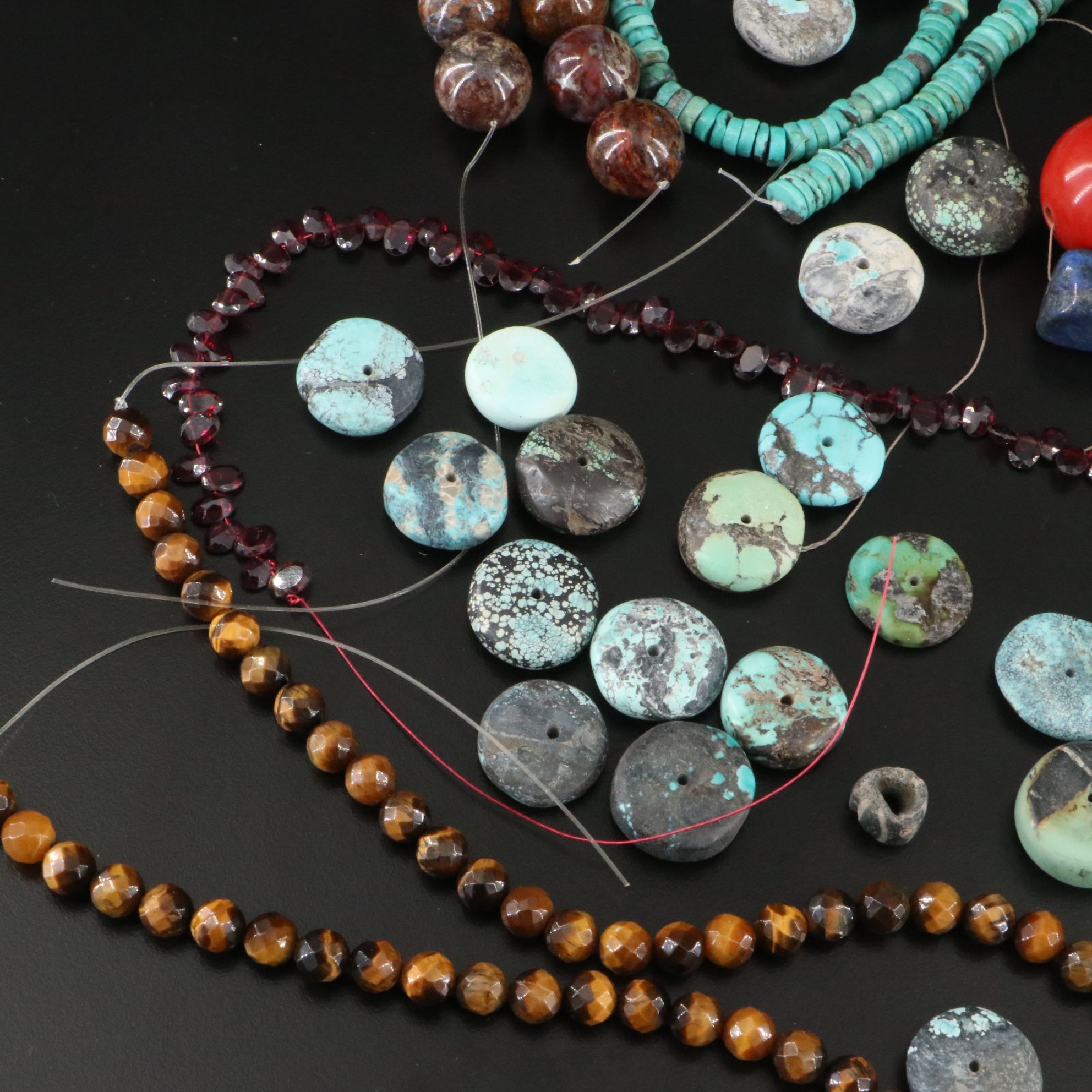 Turquoise, Jasper and Lapis Lazuli Featured in Beads and Hanks