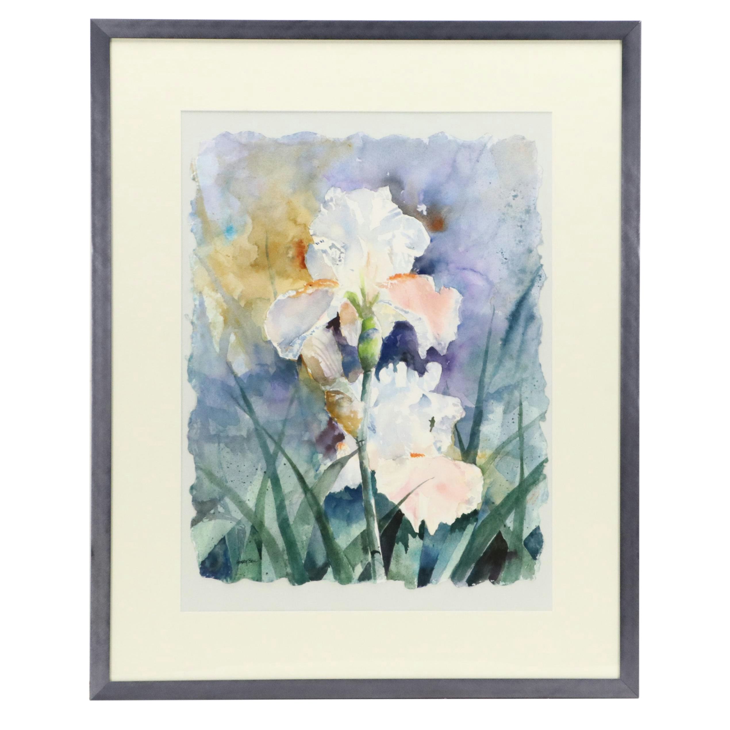 Henry Bell Floral Watercolor Painting "Back Together," Late 20th Century