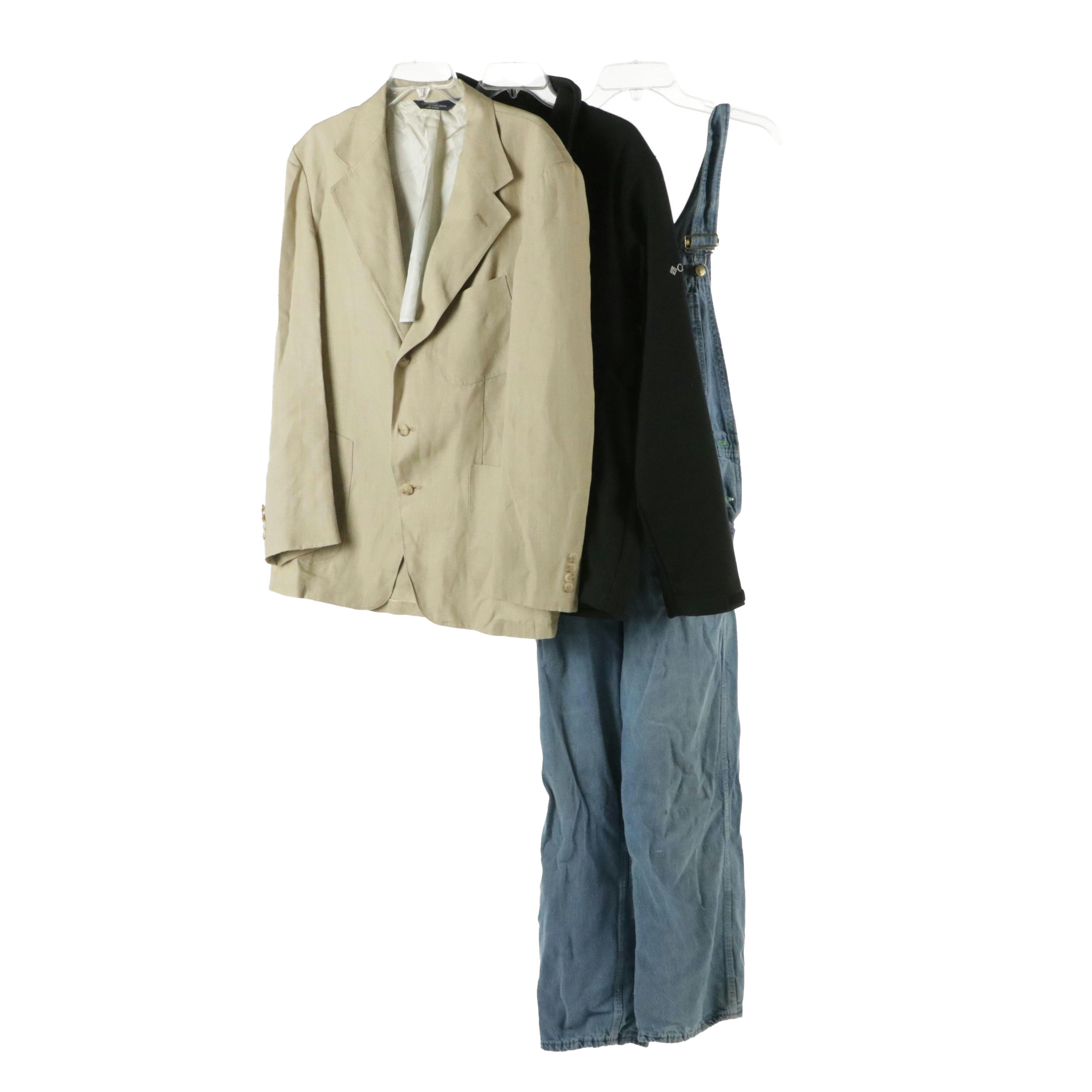 Men's Washington Dee-Cee Denim Overalls, Ralph Lauren Blazer and Jim Beam Jacket