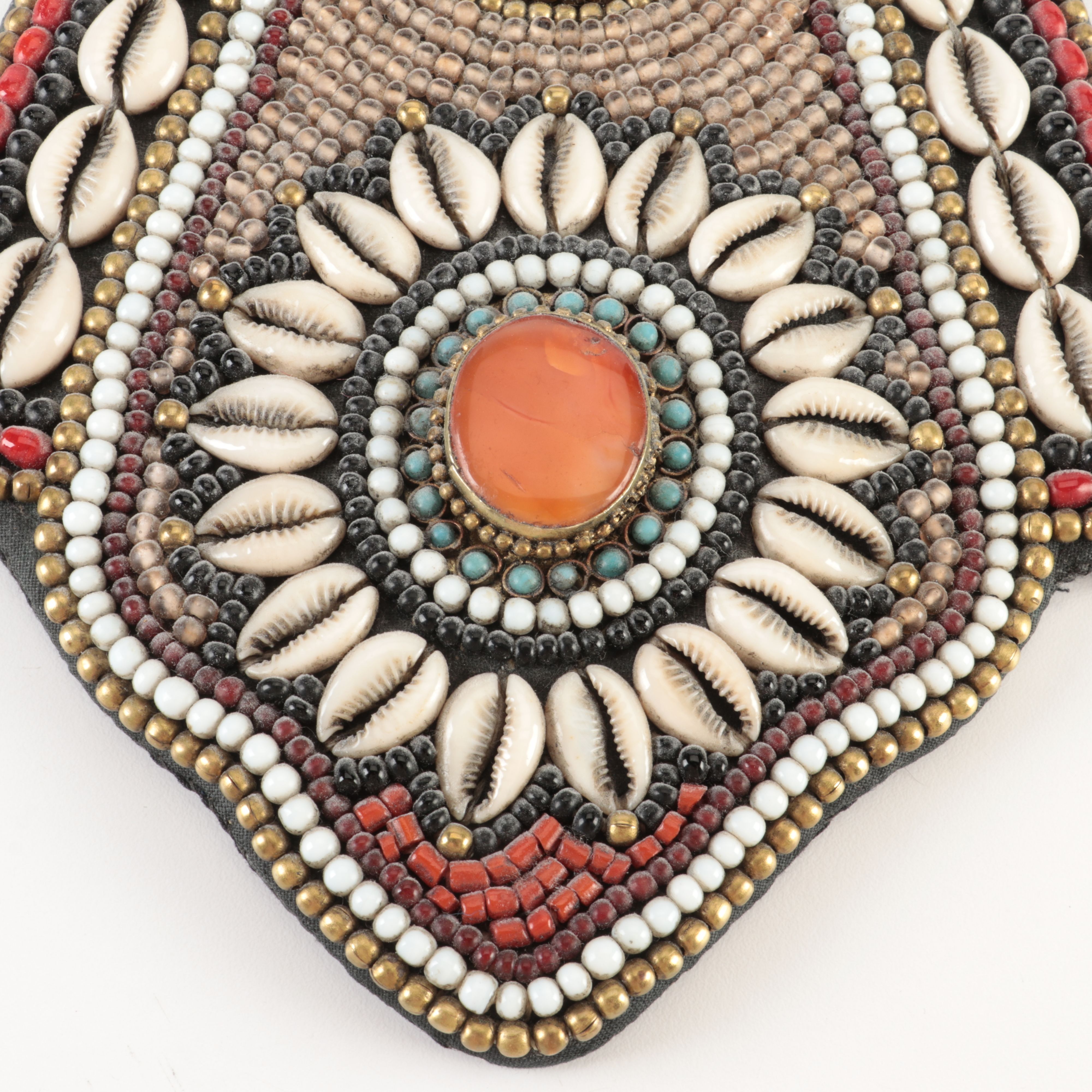 Tibetan Shell and Beaded Bib Collar