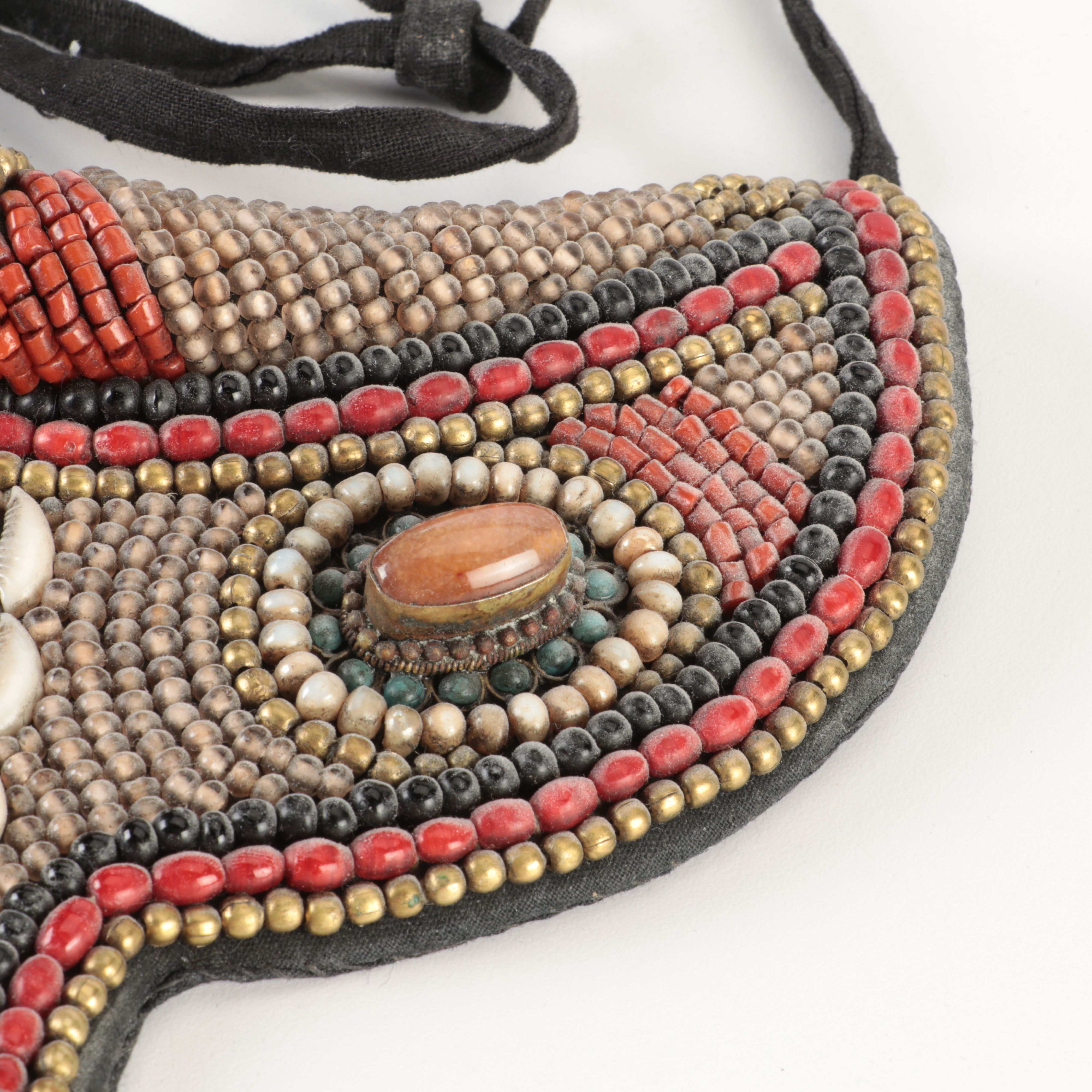 Tibetan Shell and Beaded Bib Collar
