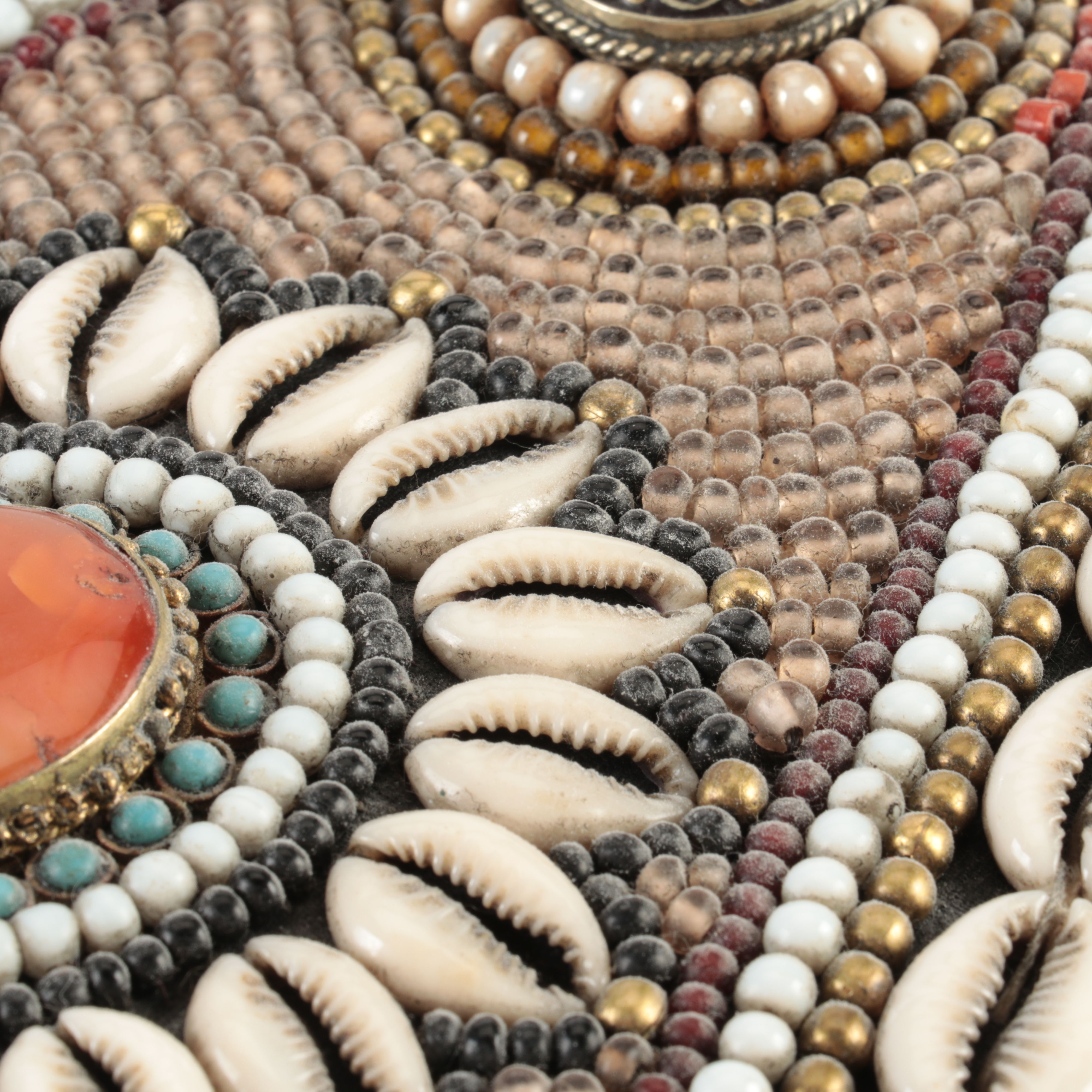 Tibetan Shell and Beaded Bib Collar