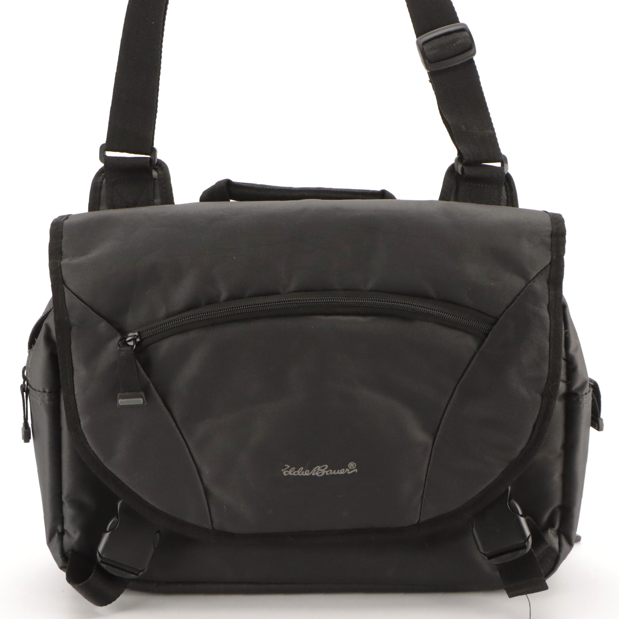 Eddie Bauer Padded Messenger Bag in Grey Nylon