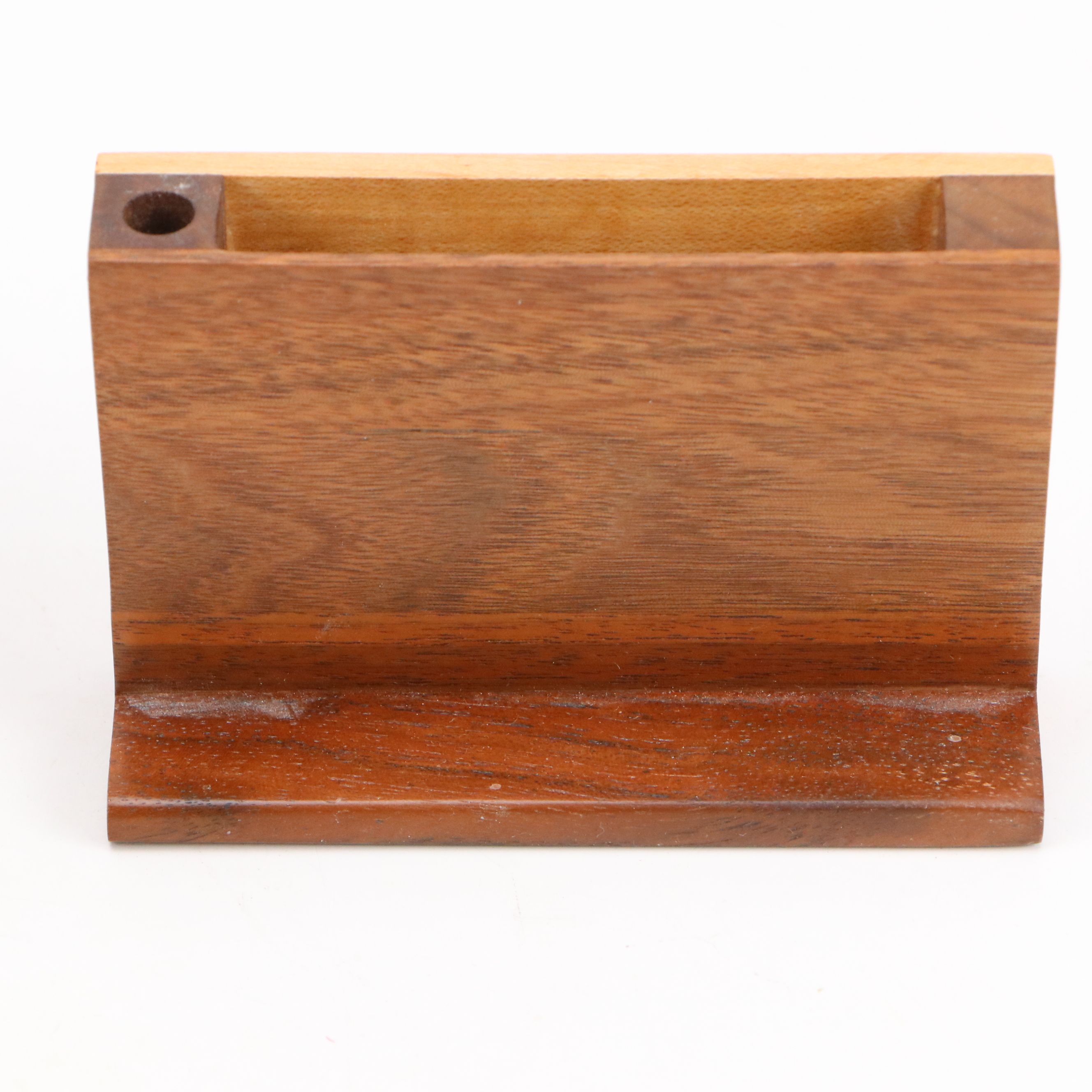 The Woodcarver Duck Box with Carved Wooden Duck Pen Holder