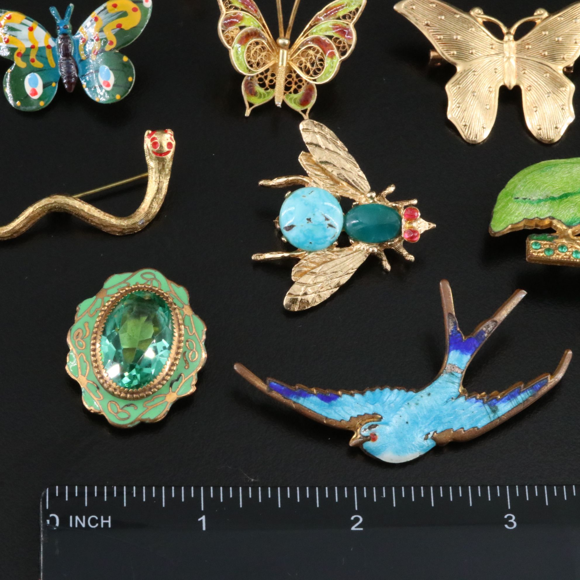 Vintage Floral and Animal Themed Brooch and Pin Collection