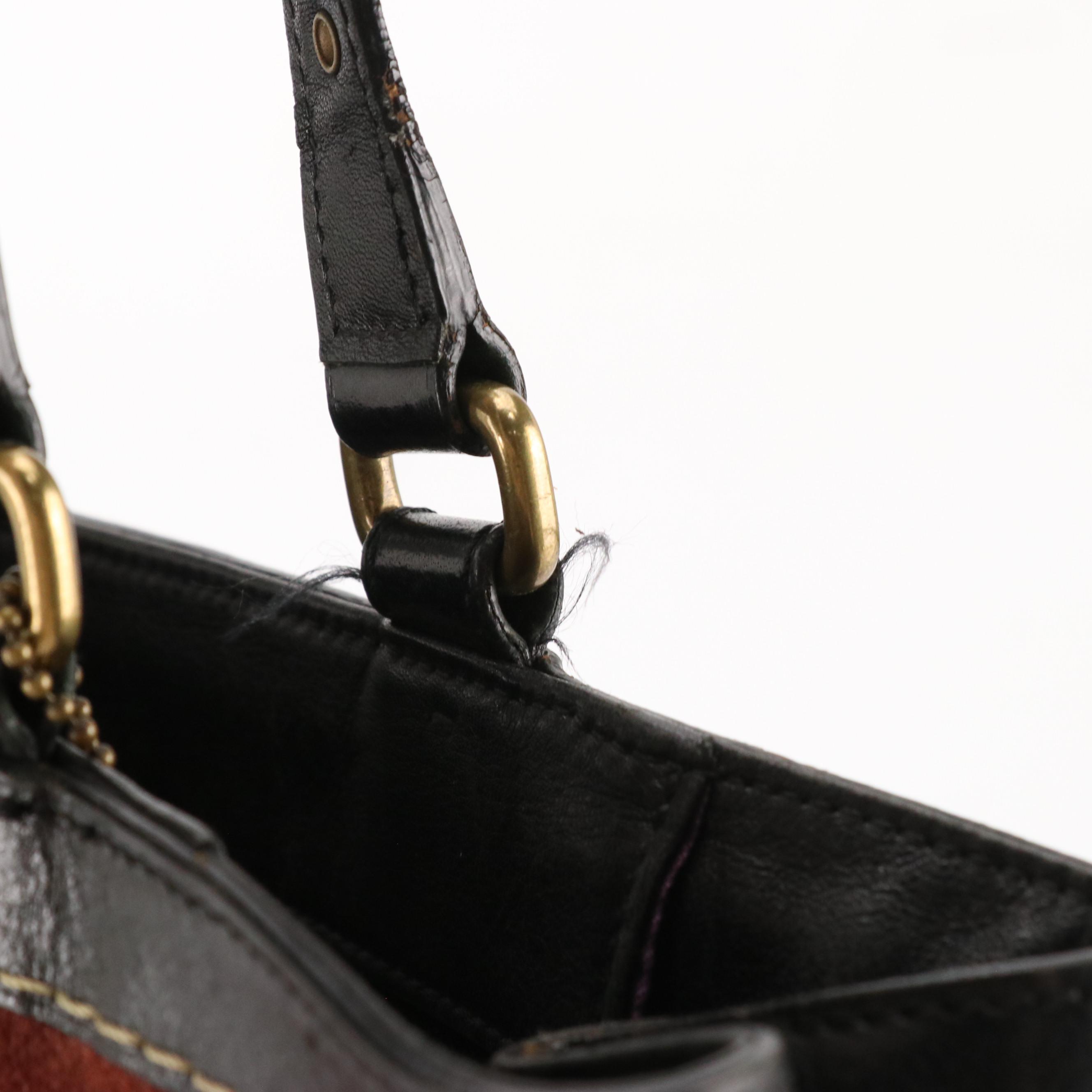 Coach Top-Stitched Suede Shoulder Bag & Asbury Vintage Patent Leather Frame Bag