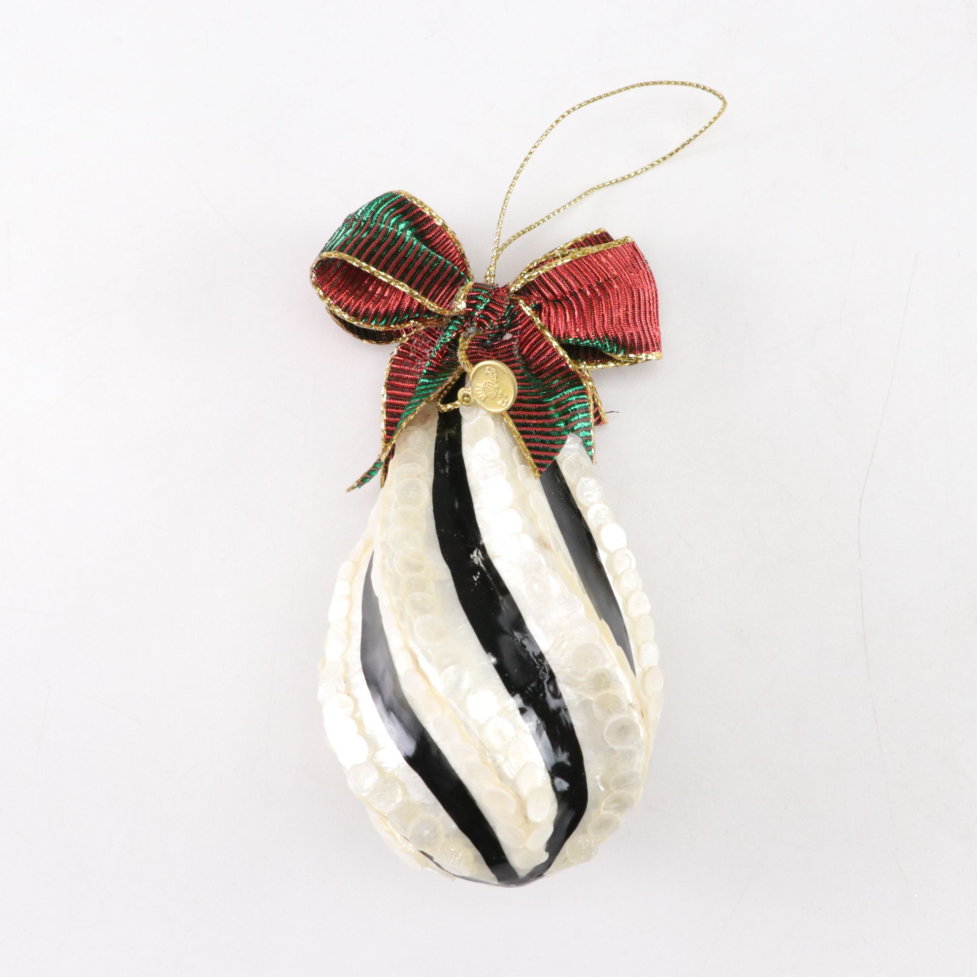 Three MacKenzie-Childs Blown Glass Christmas Ornaments with "First Christmas"