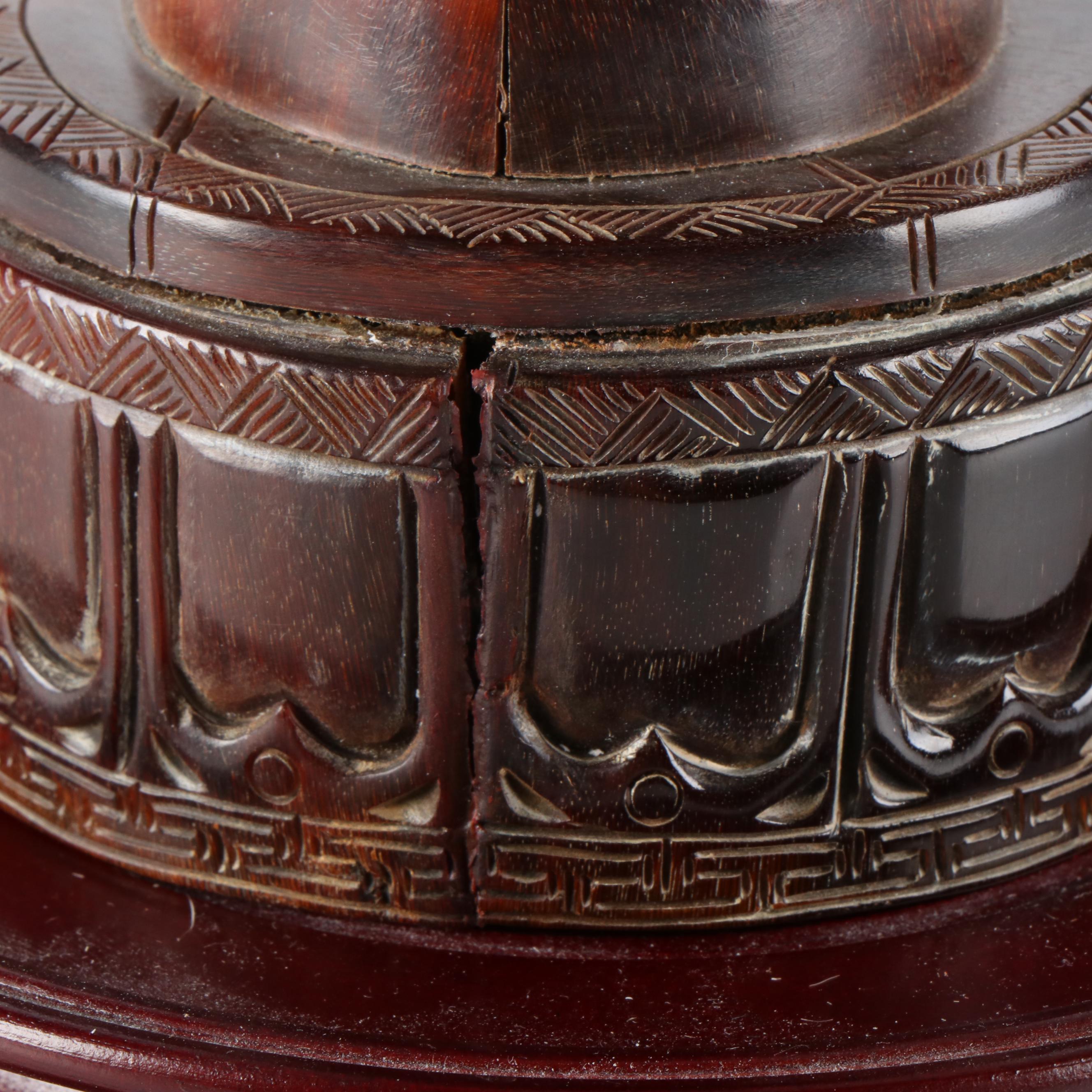 Tibetan Carved Horn Chenrezig Bust