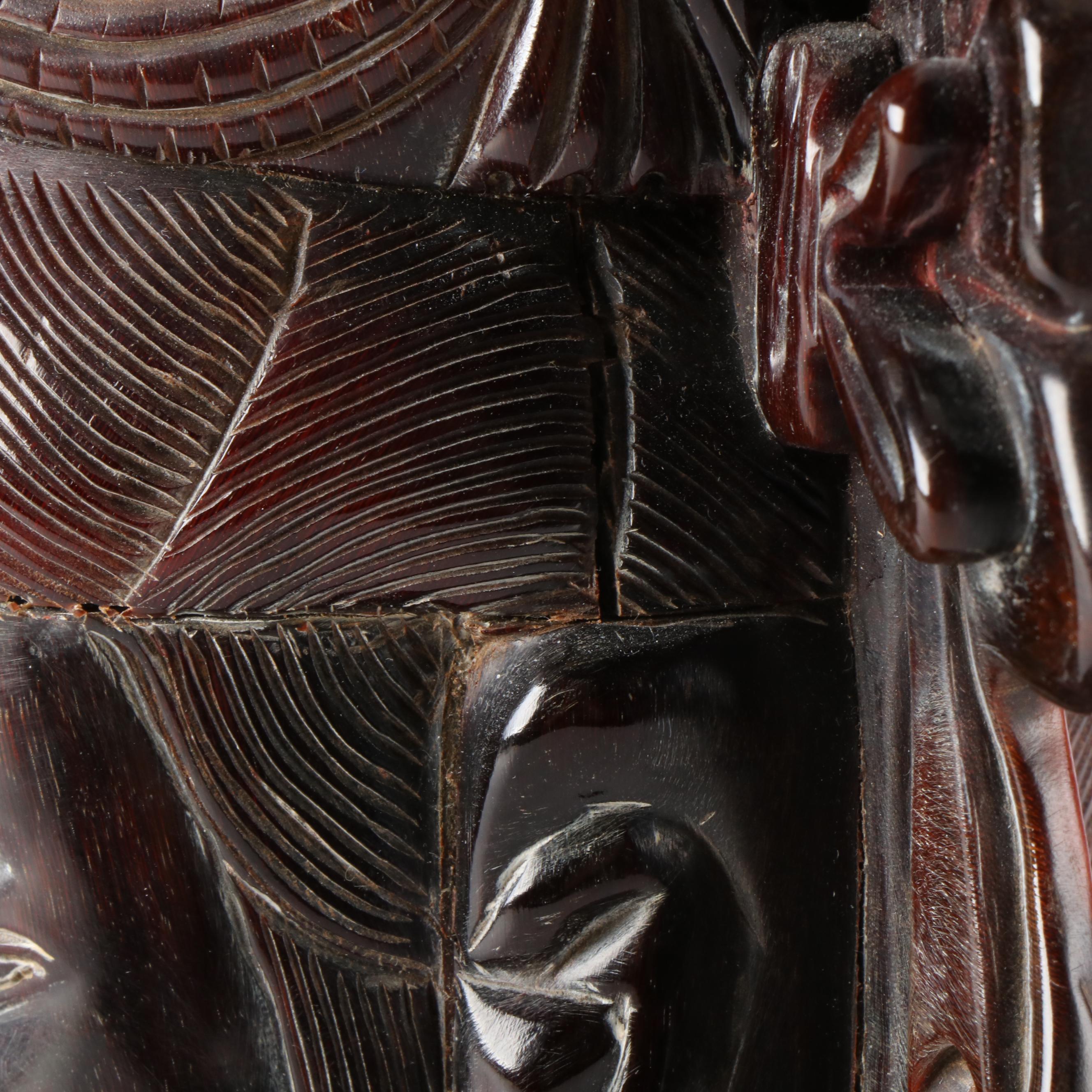 Tibetan Carved Horn Chenrezig Bust