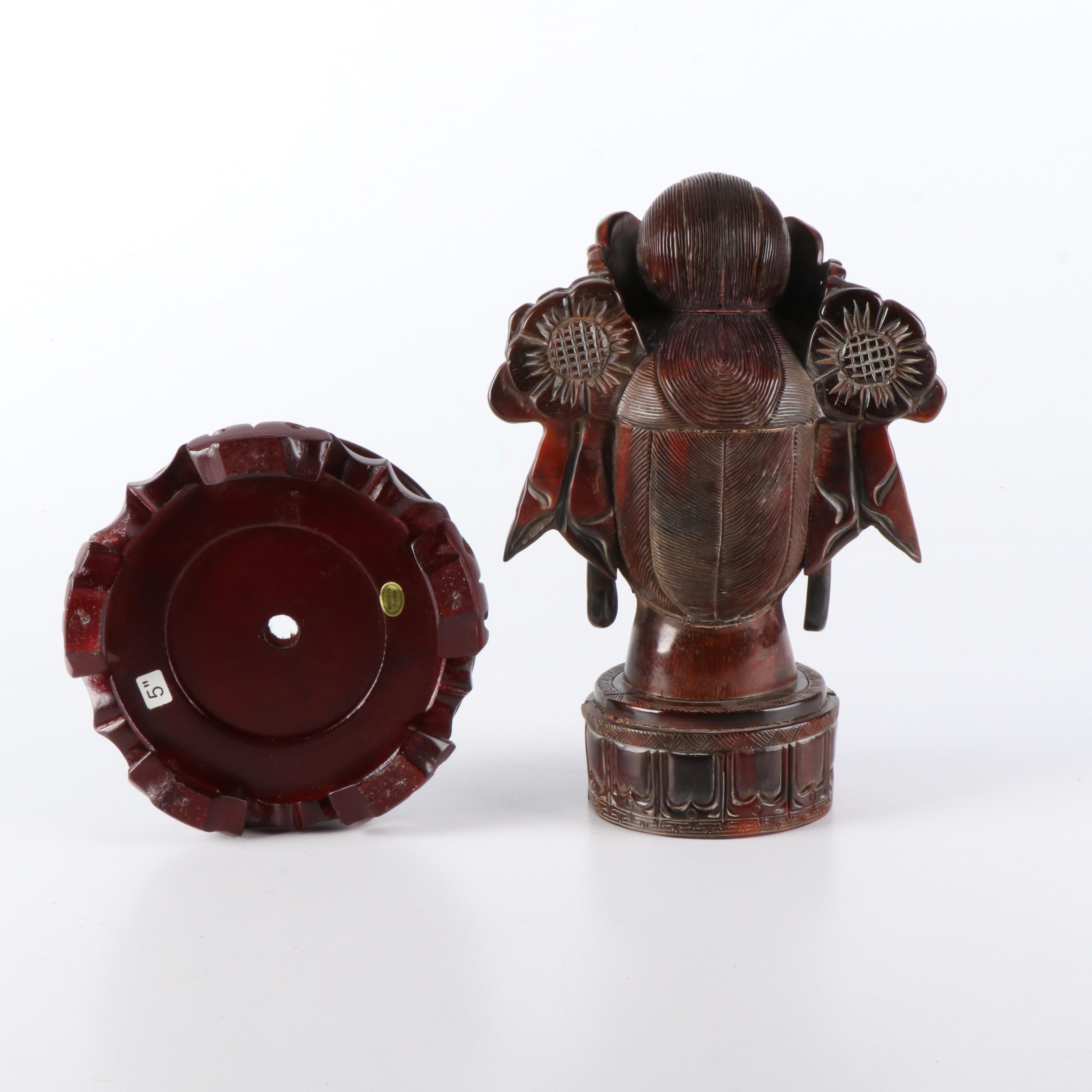 Tibetan Carved Horn Chenrezig Bust