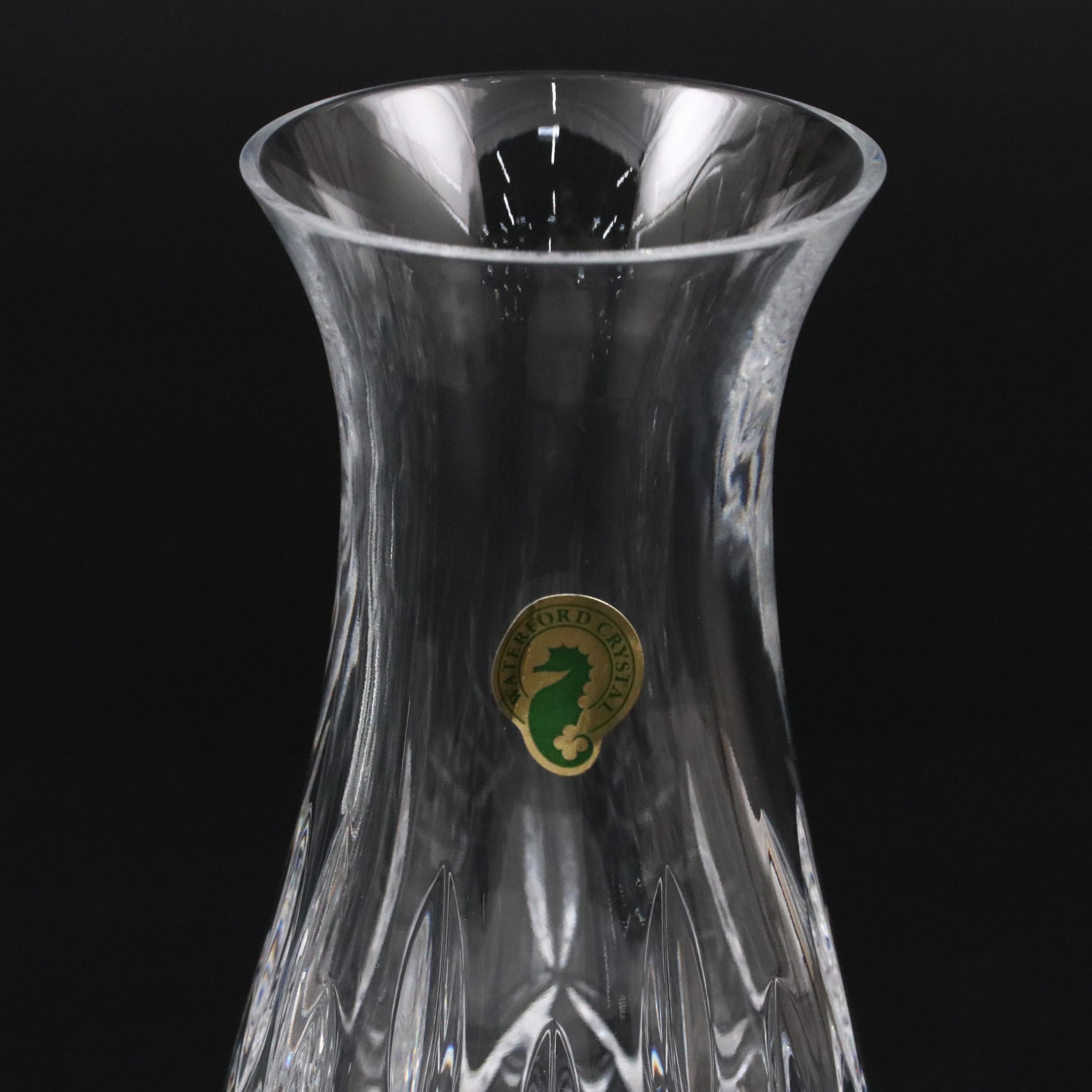 Waterford "Lismore" Crystal Pitcher, Bud Vase, Bridal Knife, and Divided Dish