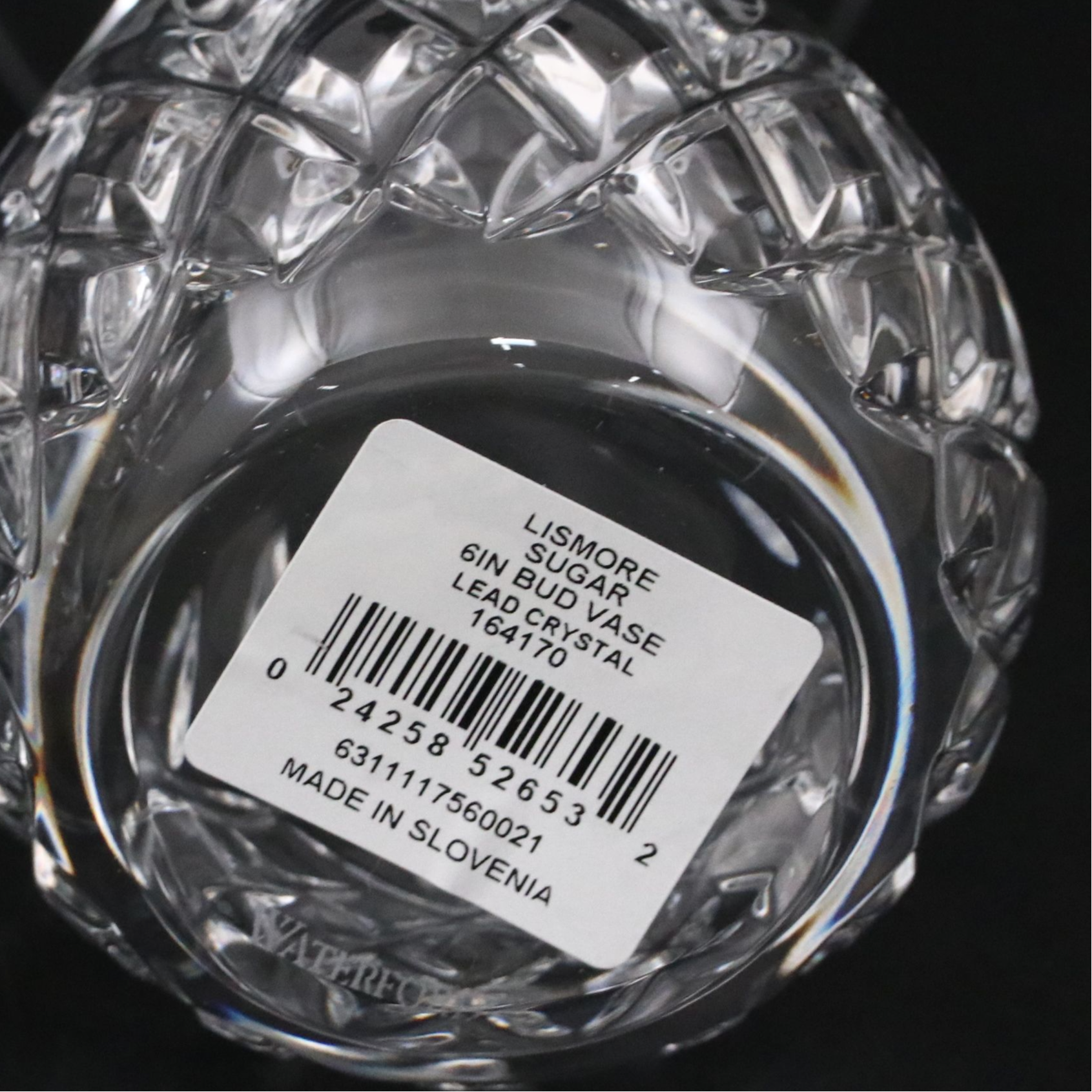 Waterford "Lismore" Crystal Pitcher, Bud Vase, Bridal Knife, and Divided Dish