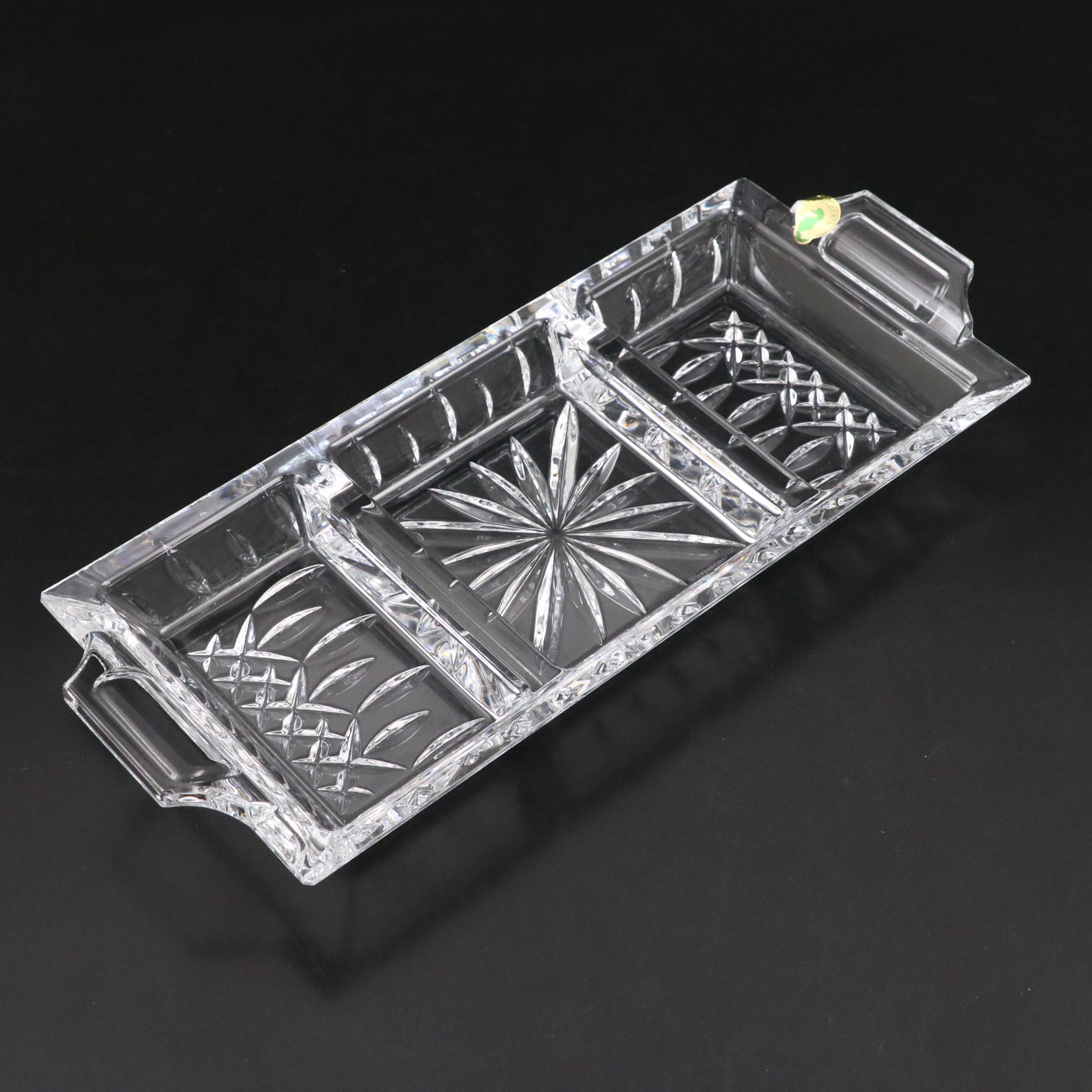 Waterford "Lismore" Crystal Pitcher, Bud Vase, Bridal Knife, and Divided Dish