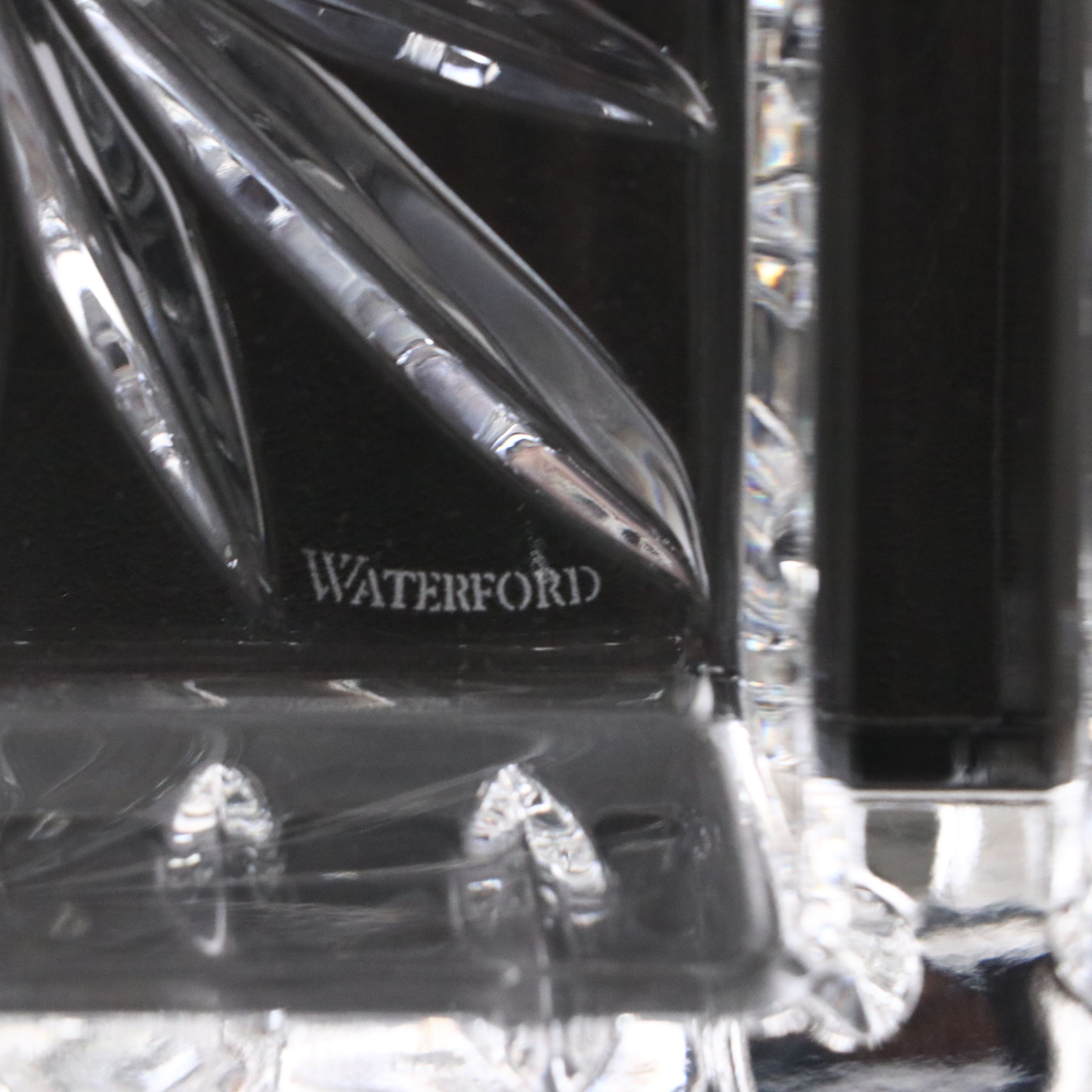 Waterford "Lismore" Crystal Pitcher, Bud Vase, Bridal Knife, and Divided Dish