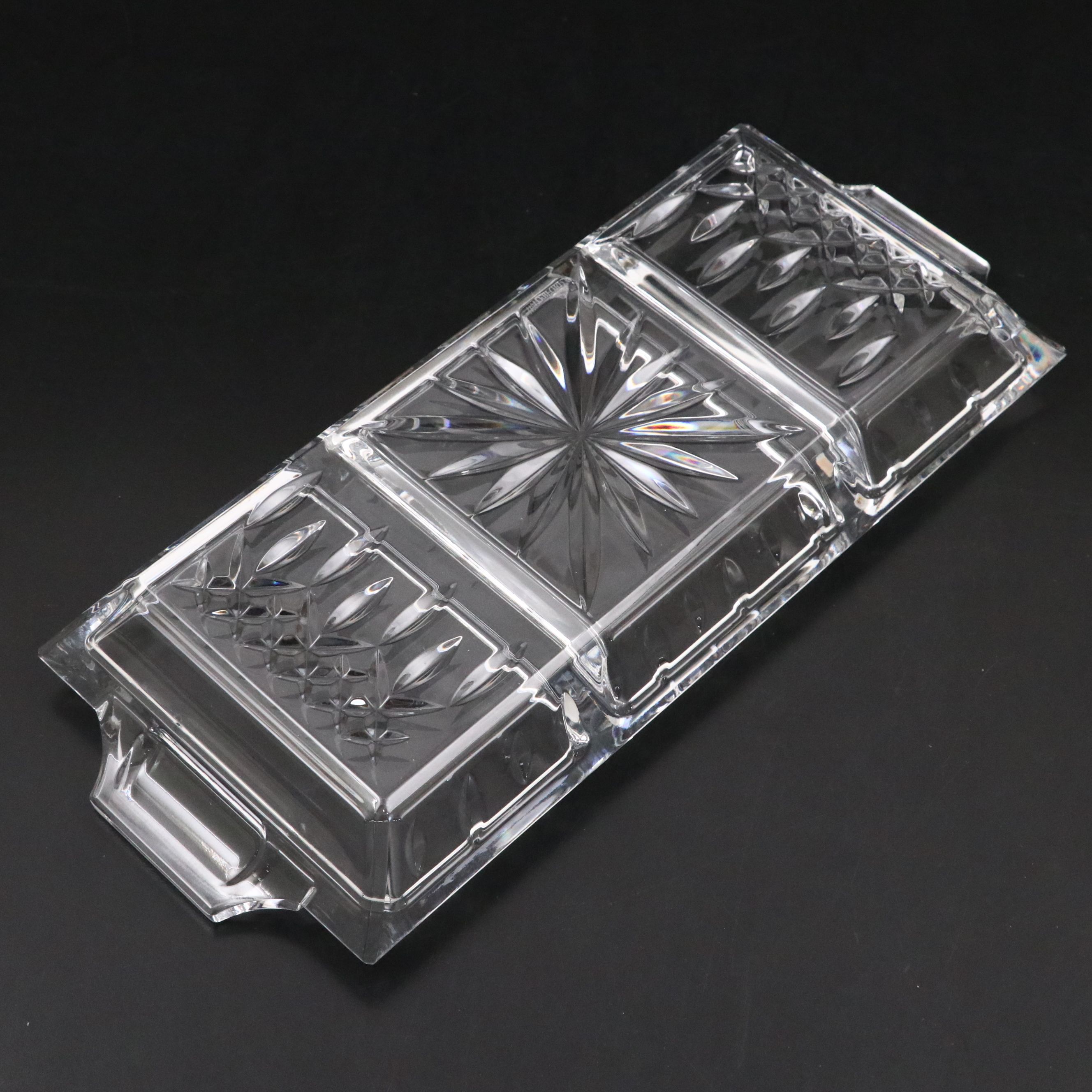 Waterford "Lismore" Crystal Pitcher, Bud Vase, Bridal Knife, and Divided Dish