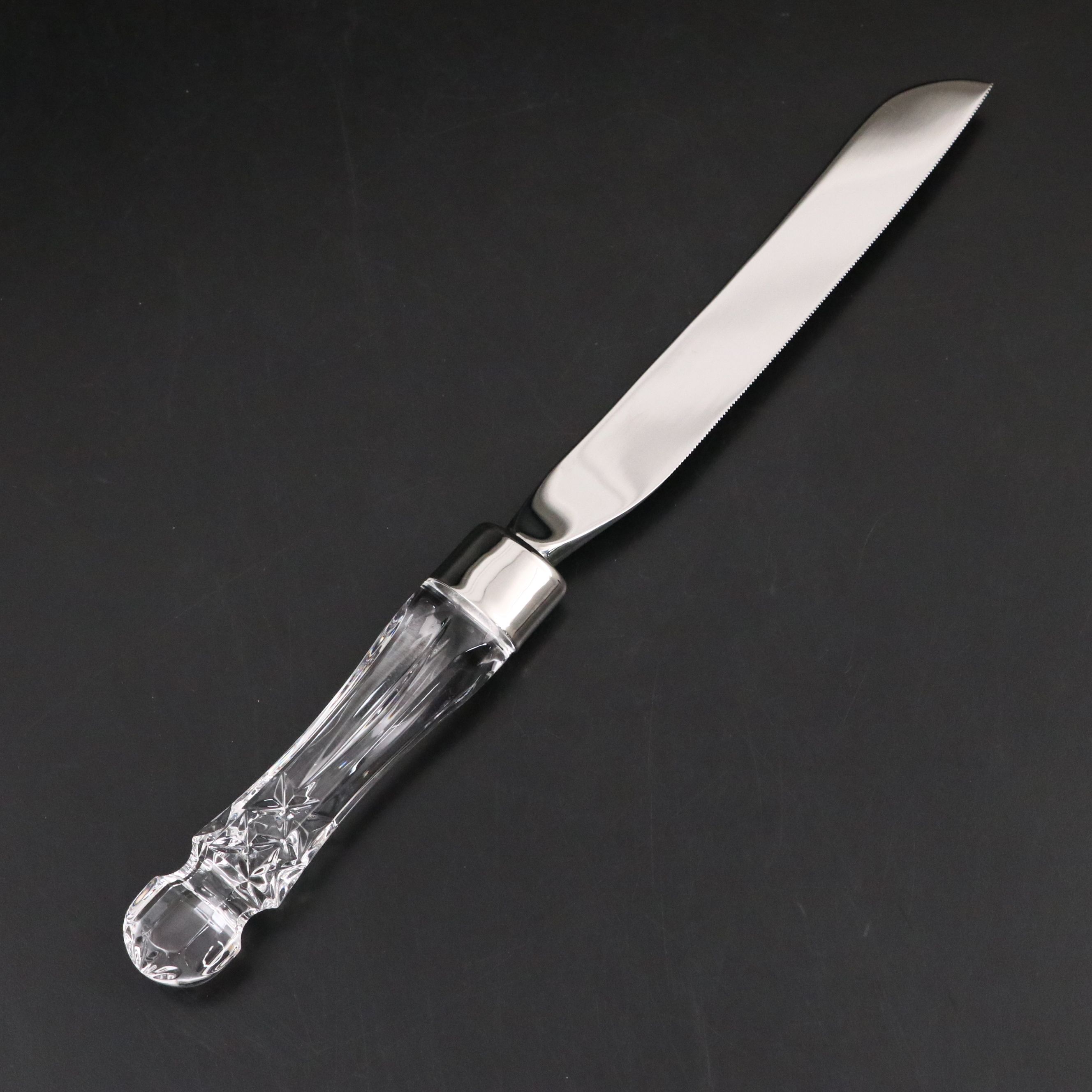 Waterford "Lismore" Crystal Pitcher, Bud Vase, Bridal Knife, and Divided Dish