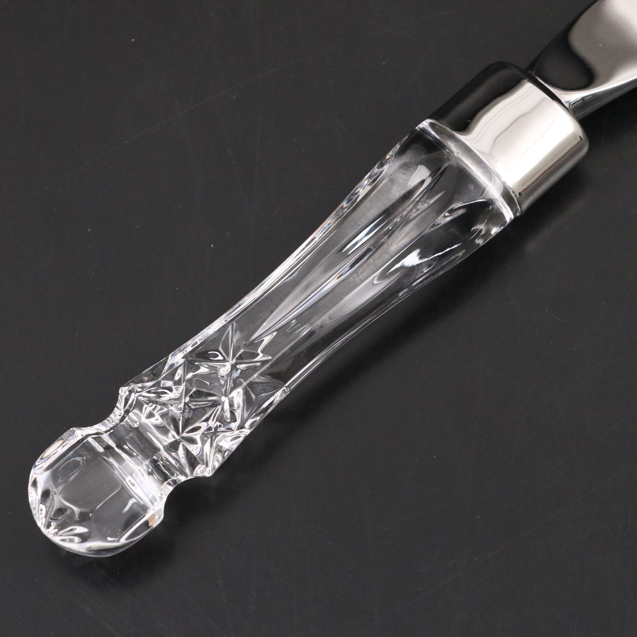 Waterford "Lismore" Crystal Pitcher, Bud Vase, Bridal Knife, and Divided Dish