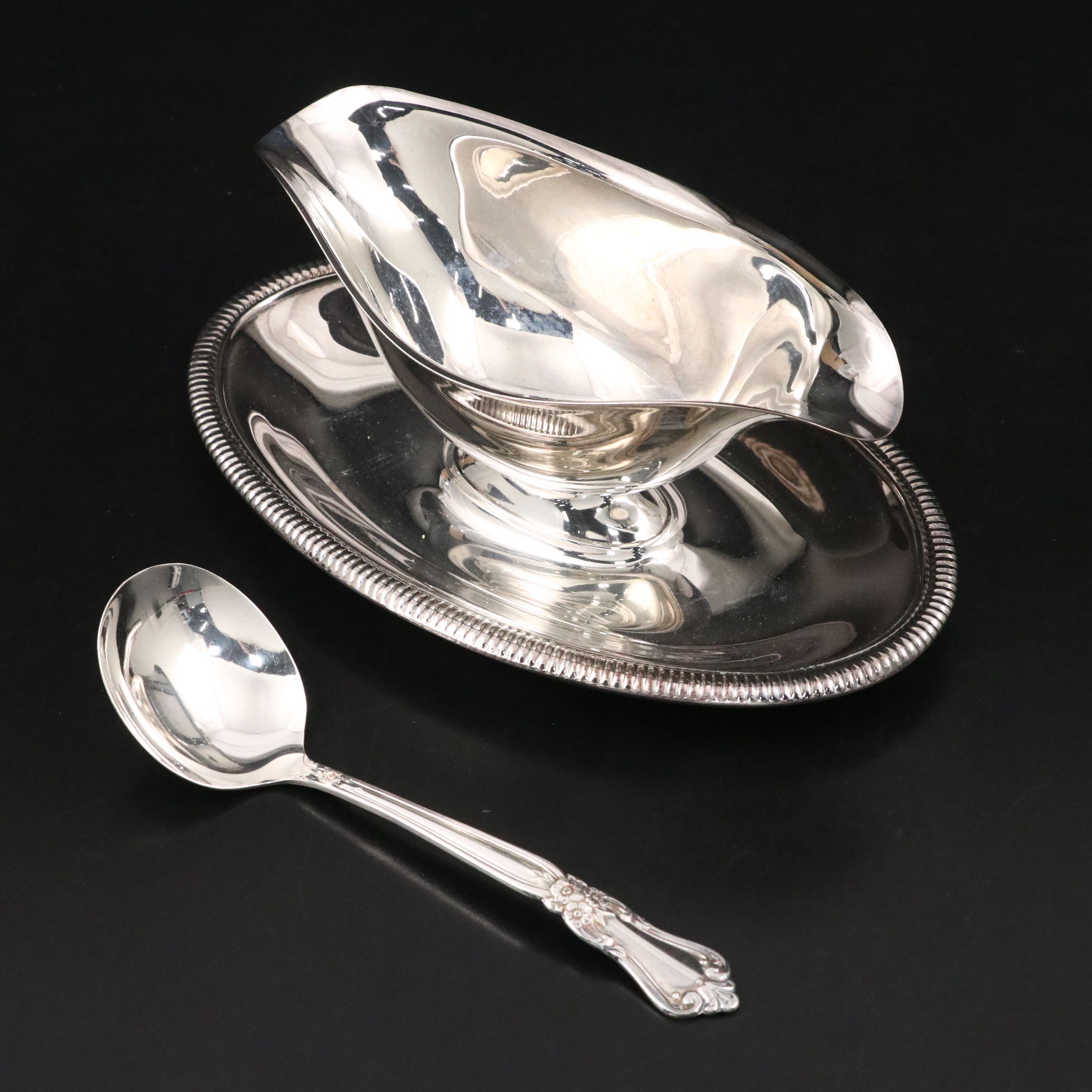 American Silver Plate Trays and Serving Dishes with Other Table Accessories