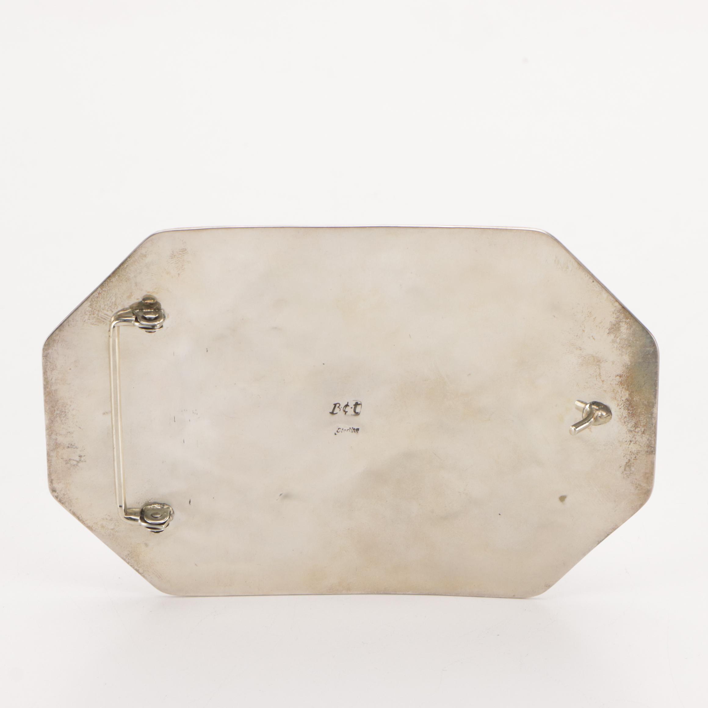 Floyd Becenti Jr. Navajo and Prorodeo Sterling Silver Belt Buckle & Other Belt