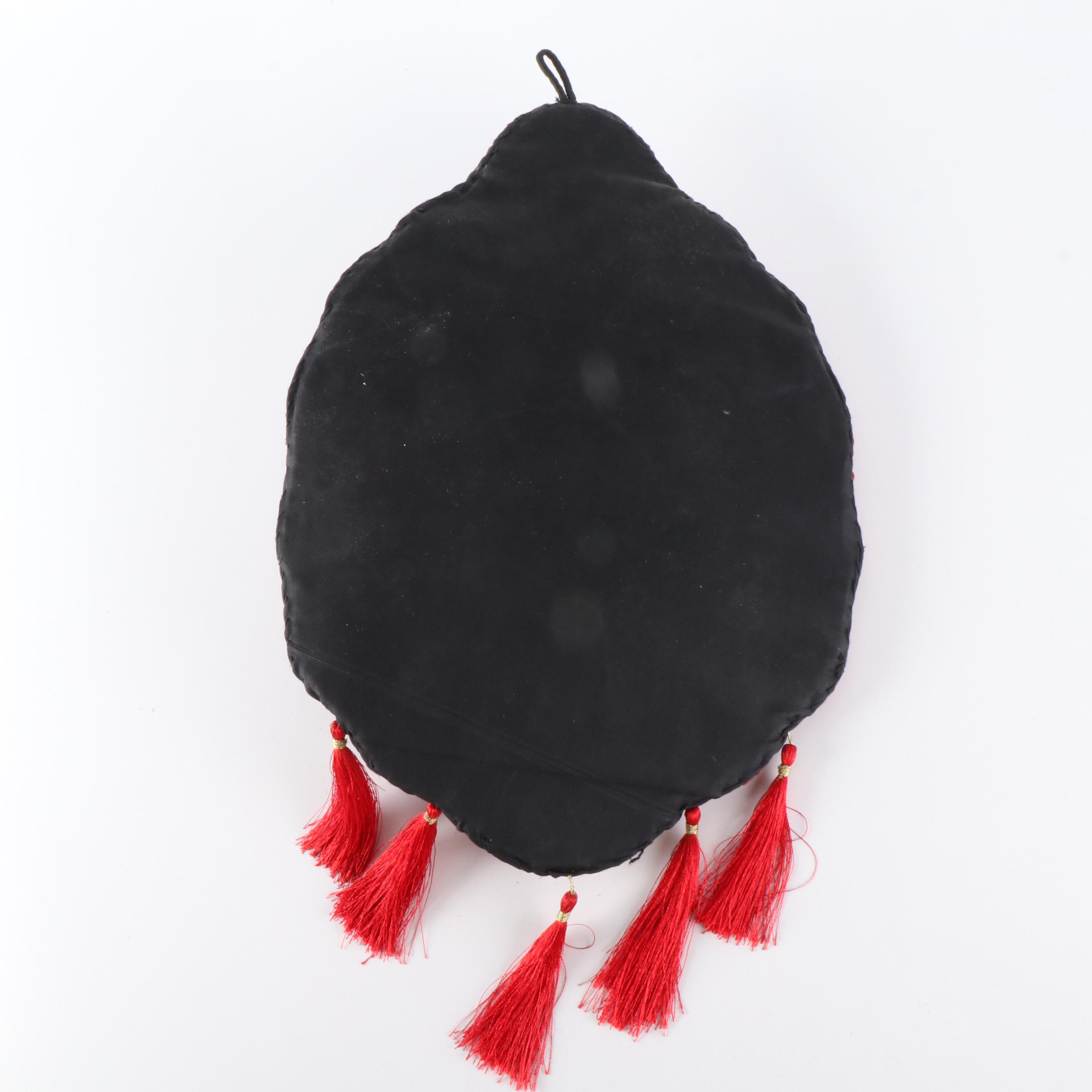 Tibetan Faux Turquoise and Glass Beaded Tara Guanyin Wall Hanging