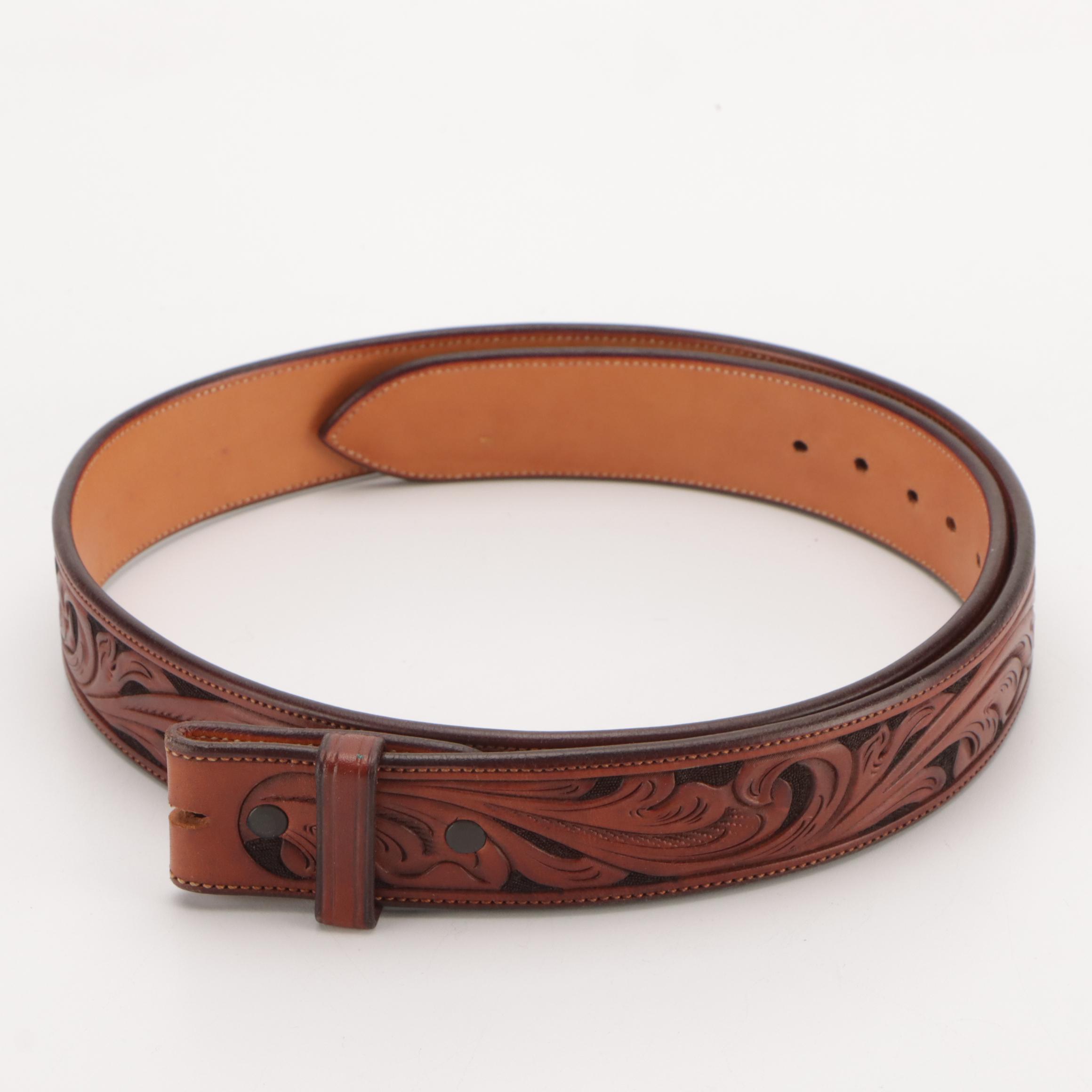 Floyd Becenti Jr. Navajo and Prorodeo Sterling Silver Belt Buckle & Other Belt