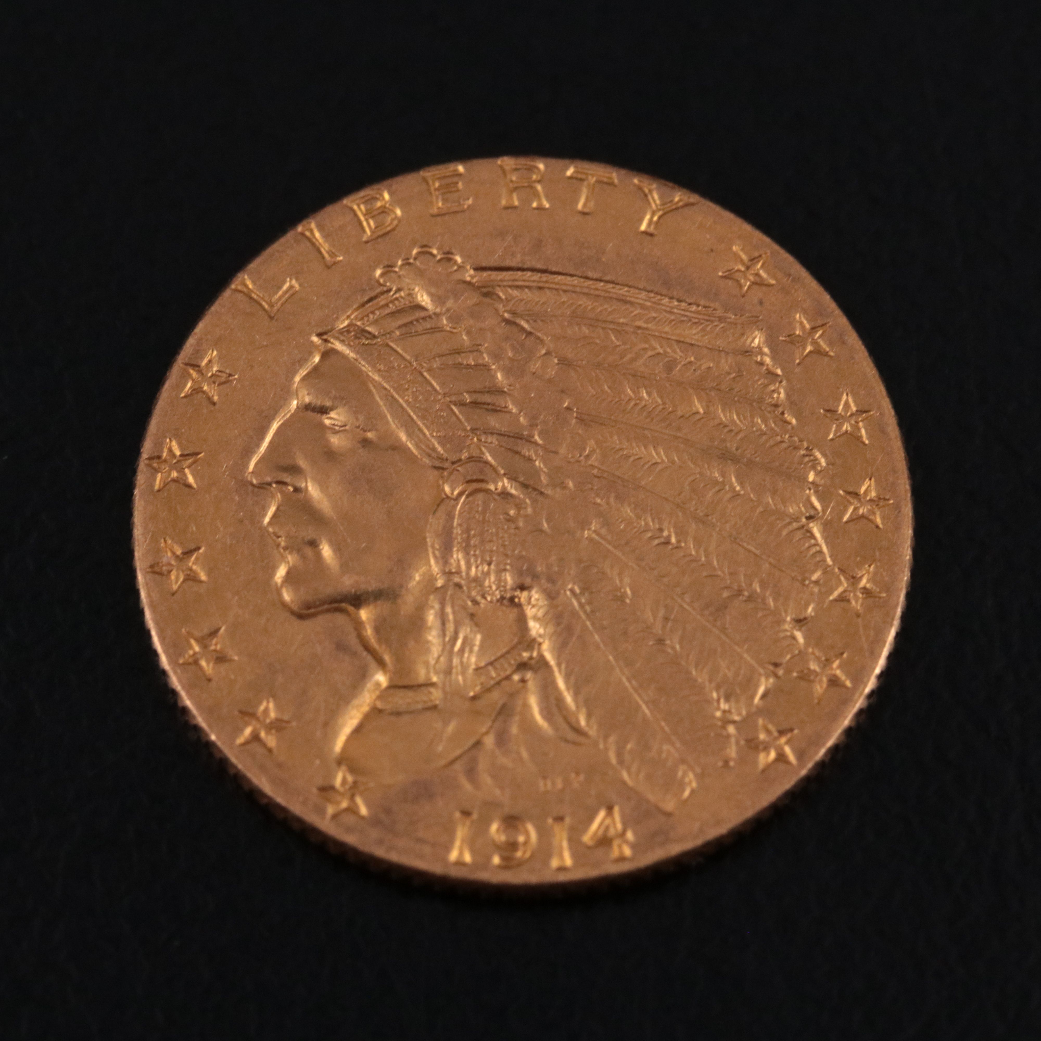 1887-S Liberty Head Gold Half Eagle and 1914 Indian Head Gold Quarter Eagle