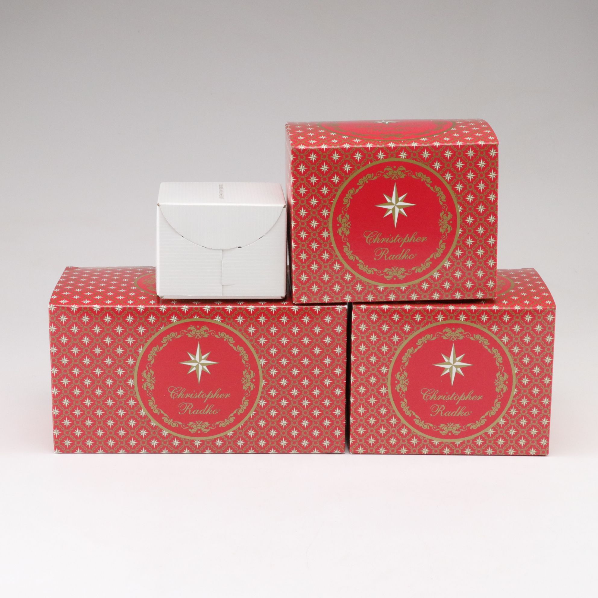 Four Chrisopher Radko Blown Glass Christmas Ornaments with "Midnight Blessings"