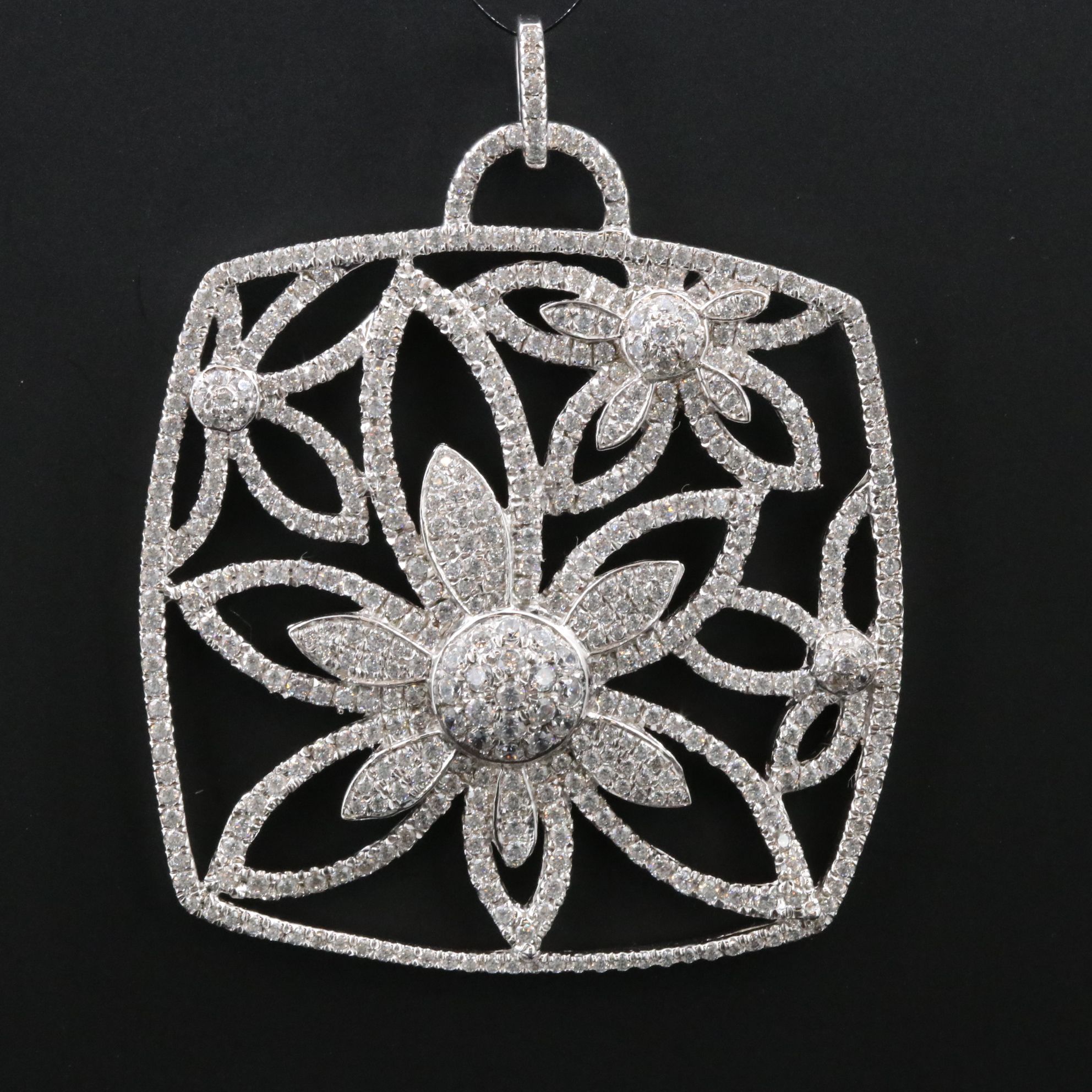 Sterling CZ Floral Pendant