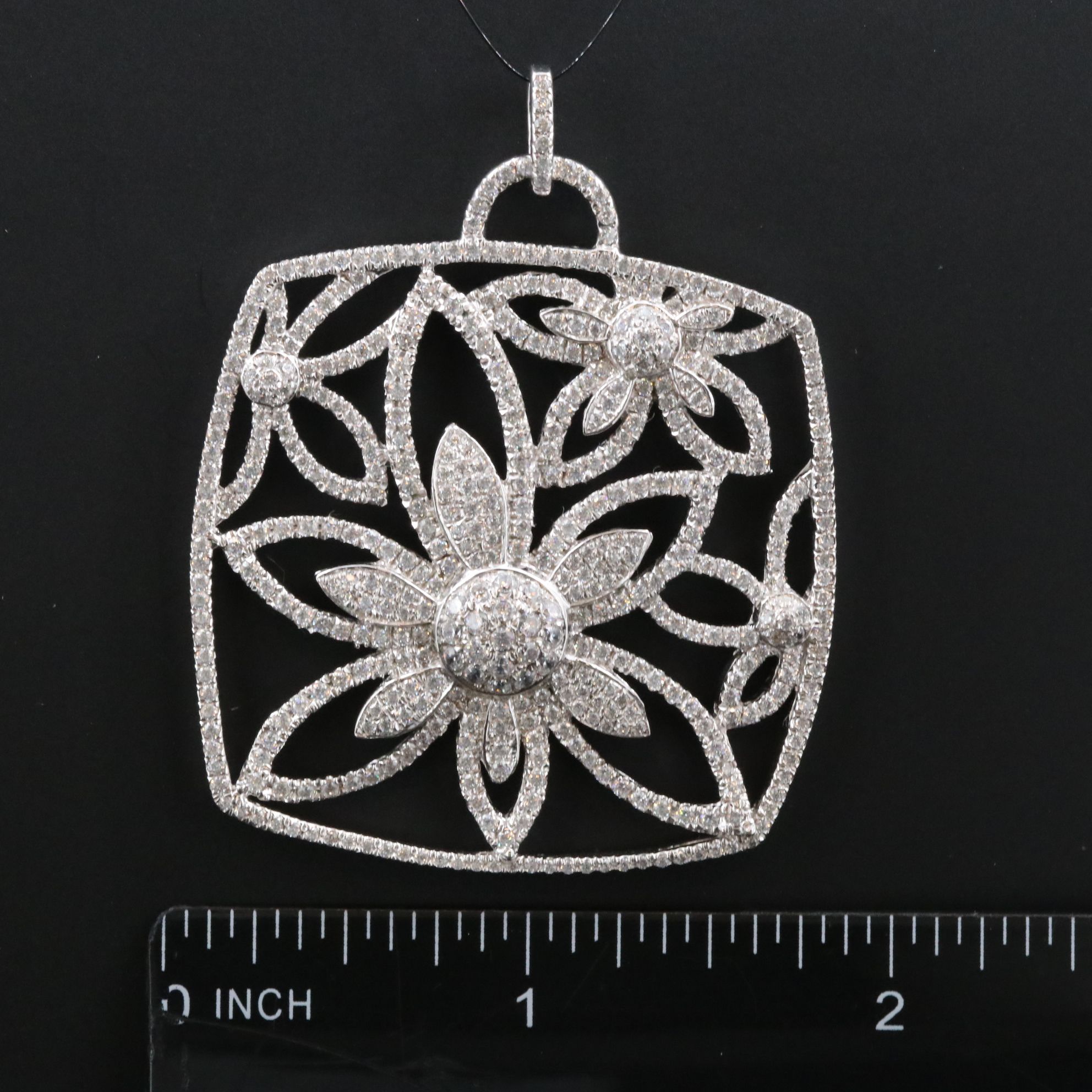 Sterling CZ Floral Pendant