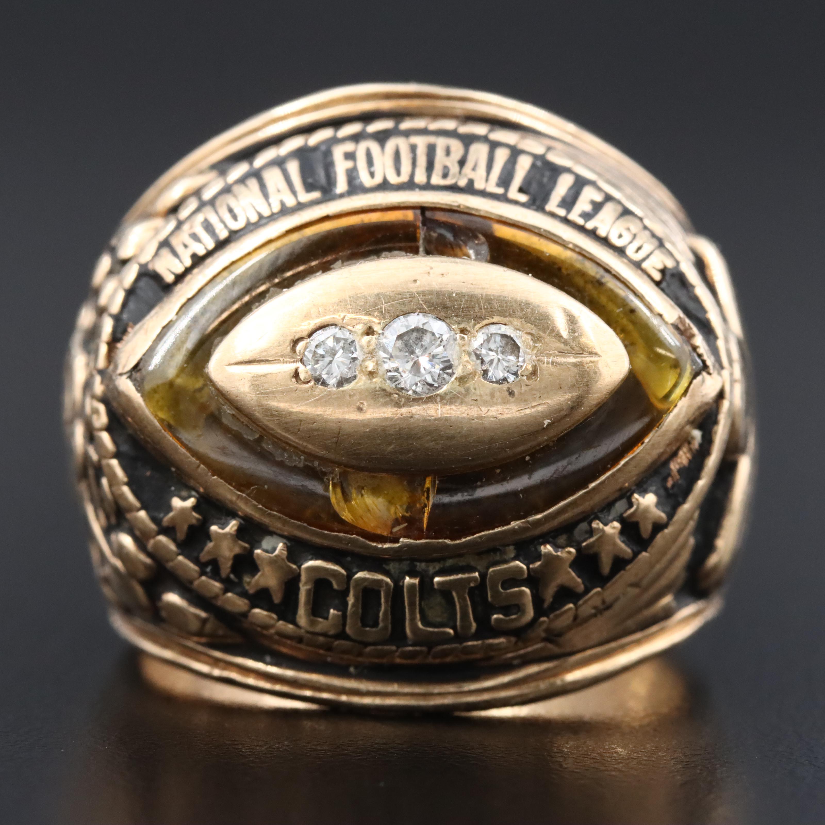 10K 0.24 CTW Diamond and Sapphire Accented NFL Alumni Association Ring
