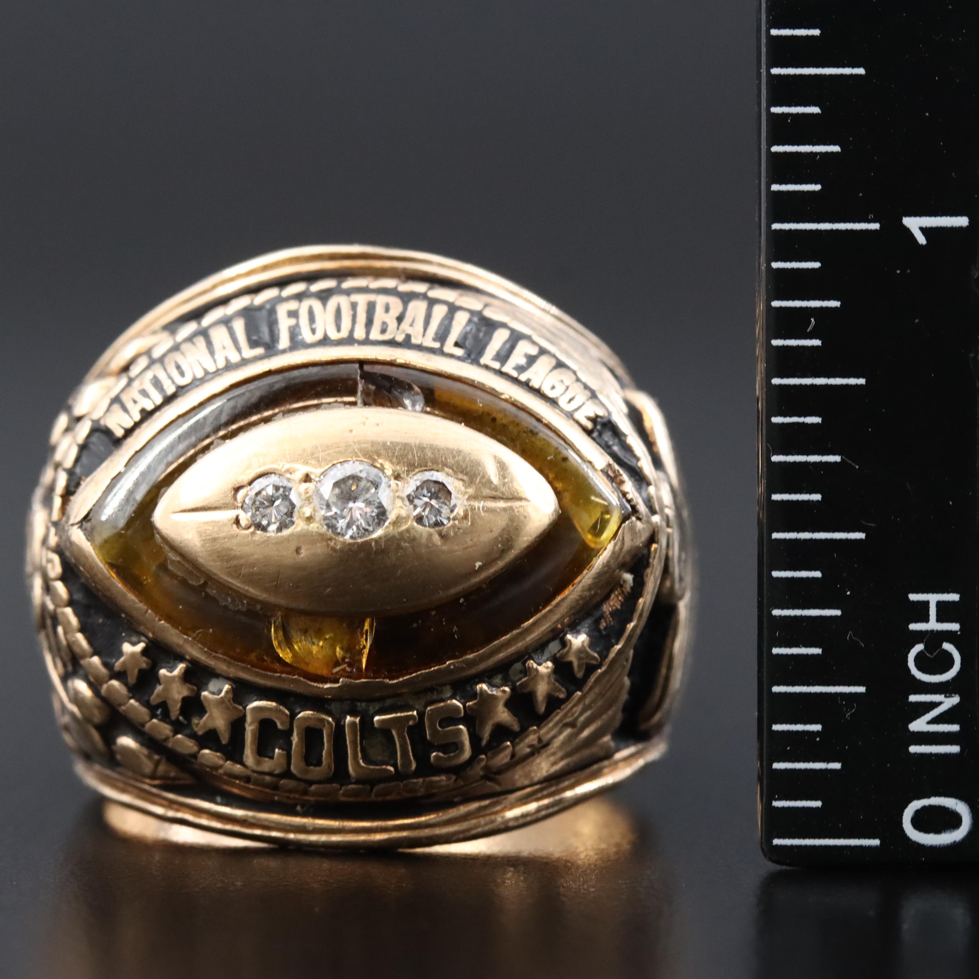10K 0.24 CTW Diamond and Sapphire Accented NFL Alumni Association Ring