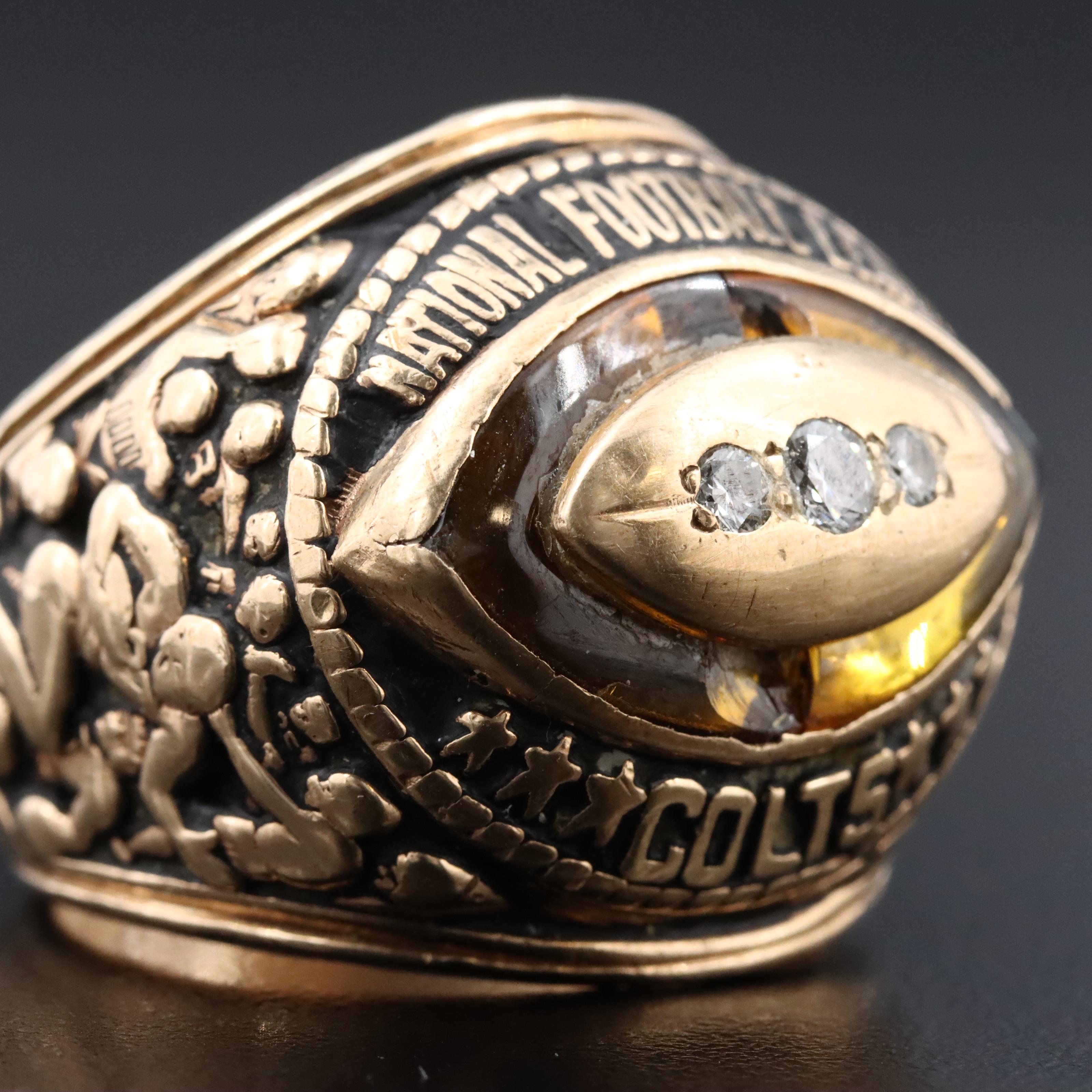 10K 0.24 CTW Diamond and Sapphire Accented NFL Alumni Association Ring