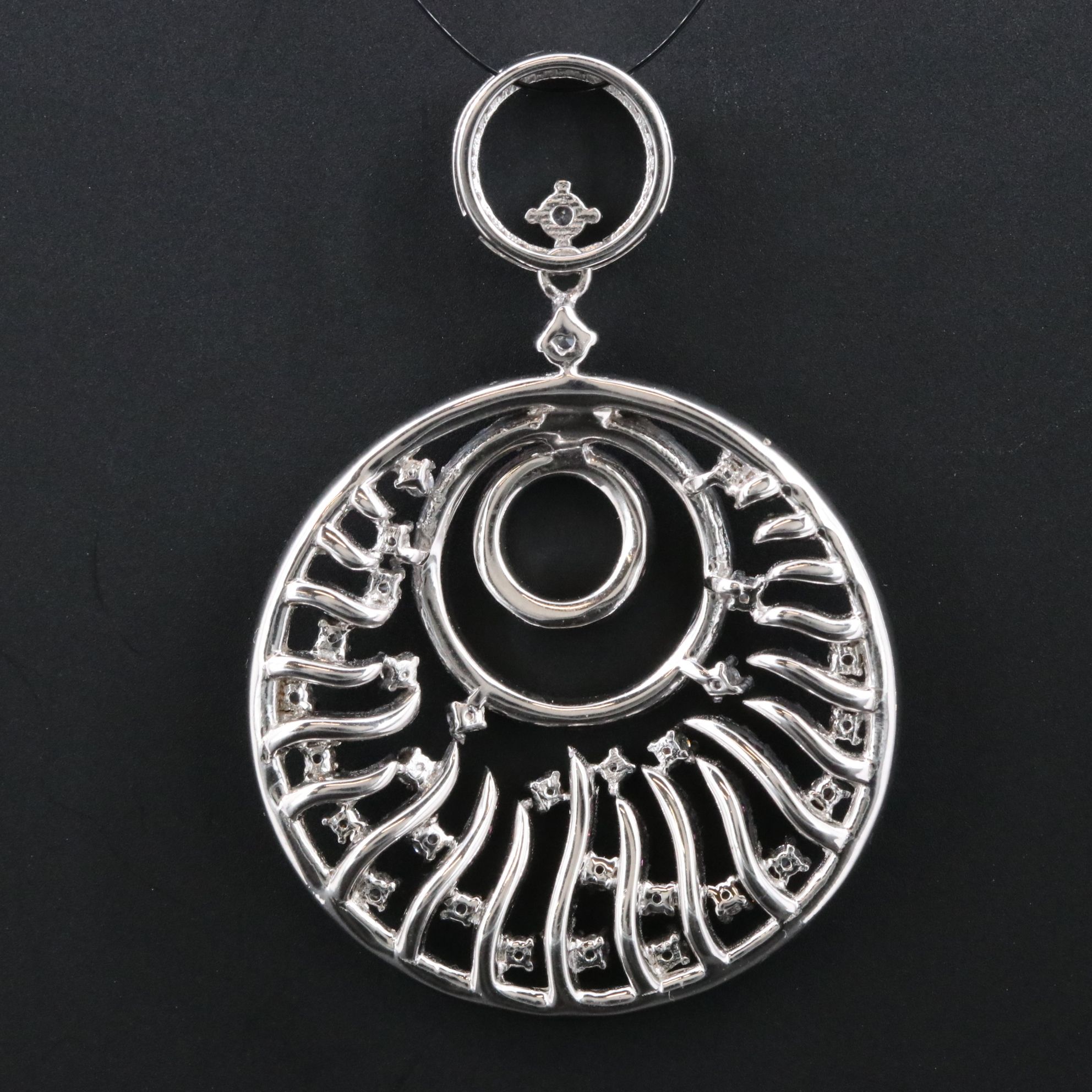 Sterling Zircon, Ruby and CZ Pendant