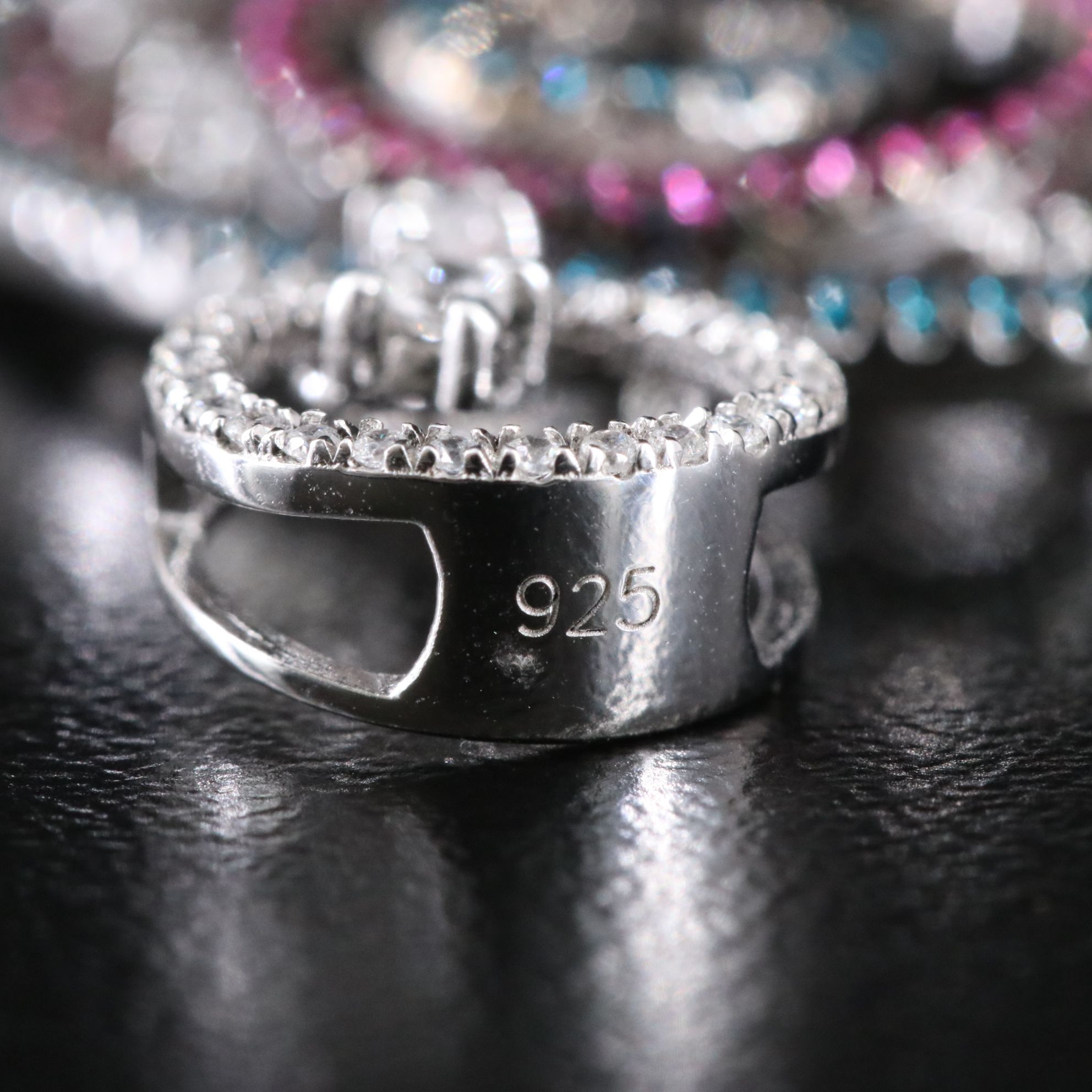 Sterling Zircon, Ruby and CZ Pendant