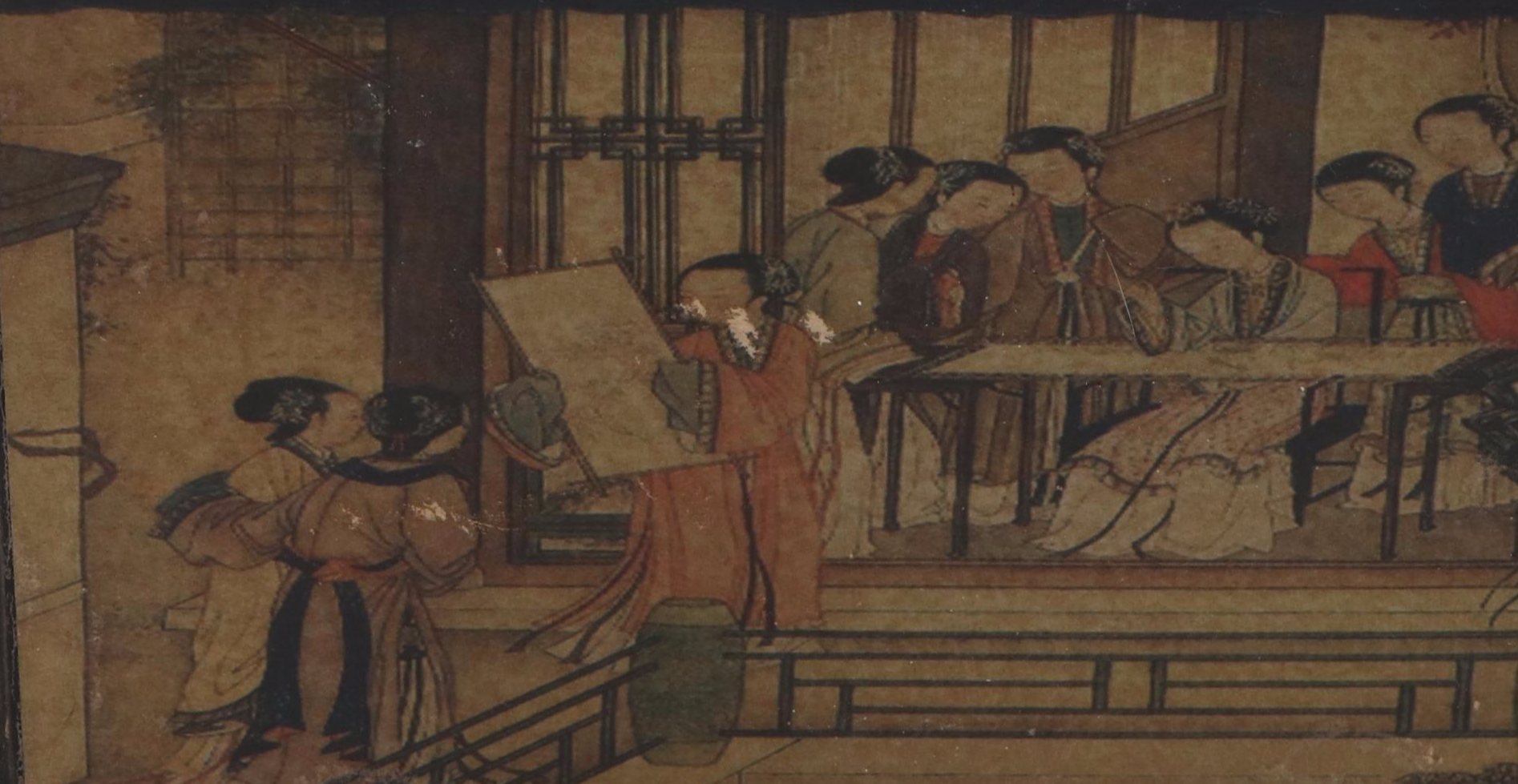 Chinese Famille Rose Style Figurine with Wooden Box